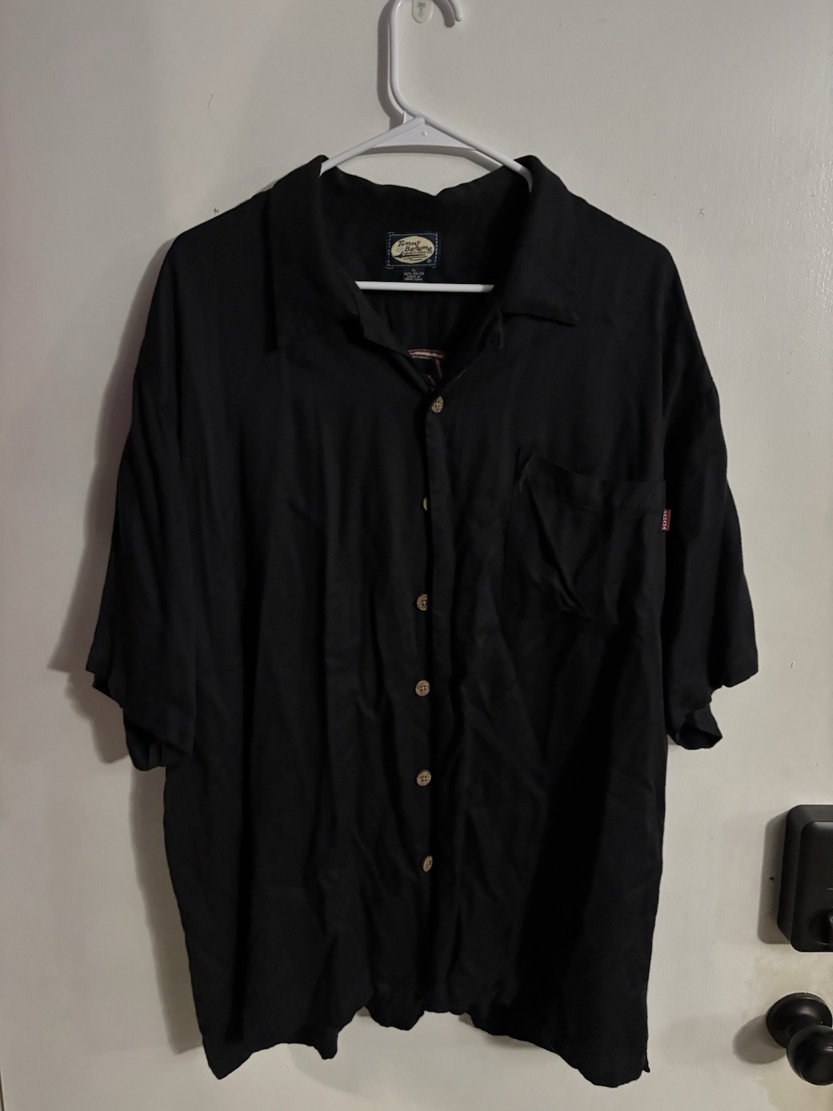 Tommy Bahama Bar None Martini Hawaiian Camp Shirt Embroidered Silk Black XL