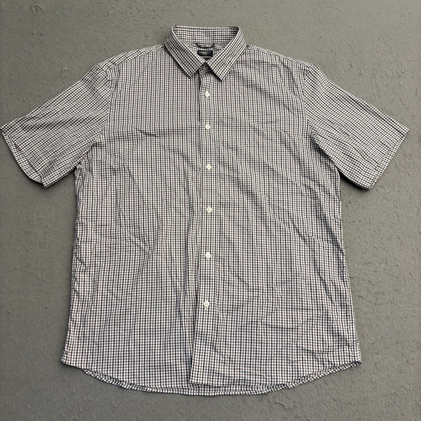 Faherty Reserve The Movement Shirt Button Up Pocket XL Short Sleeve Checkered