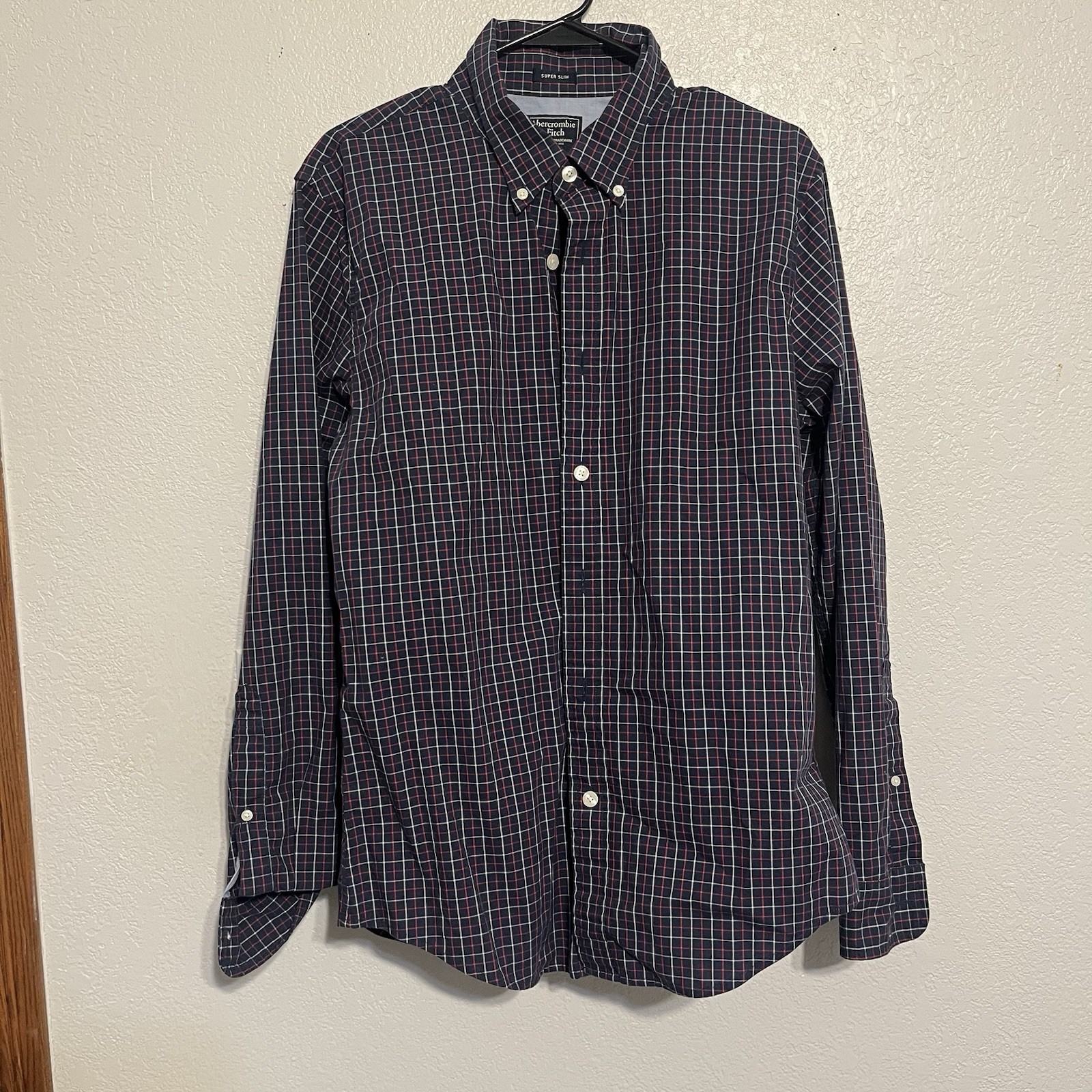 abercrombie fitch button up shirt mens large