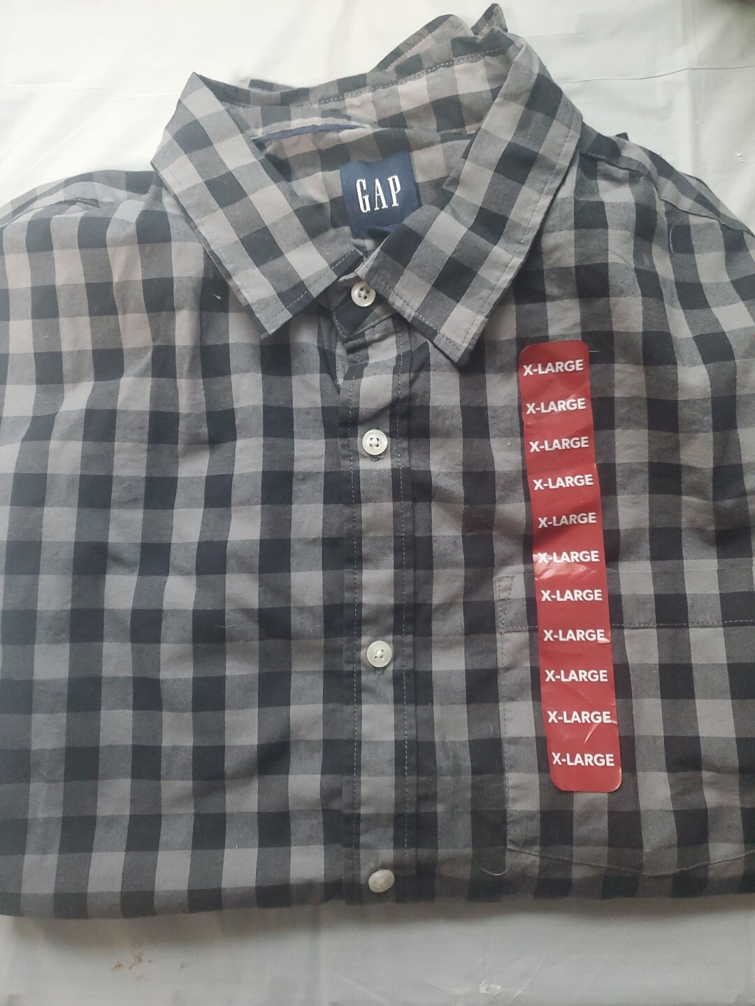 GAP Men’s Long Sleeve Button Up Woven Shirt (Willow Plaid, XL)