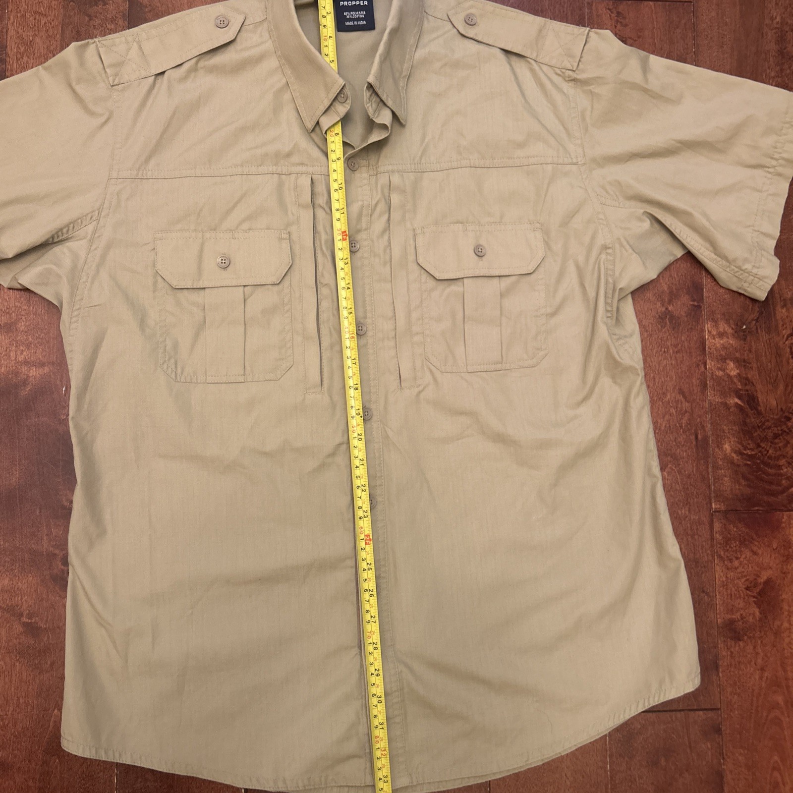 Propper Tactical Shirt Mens L Short Sleeve Button Up Military Uniform Pockets