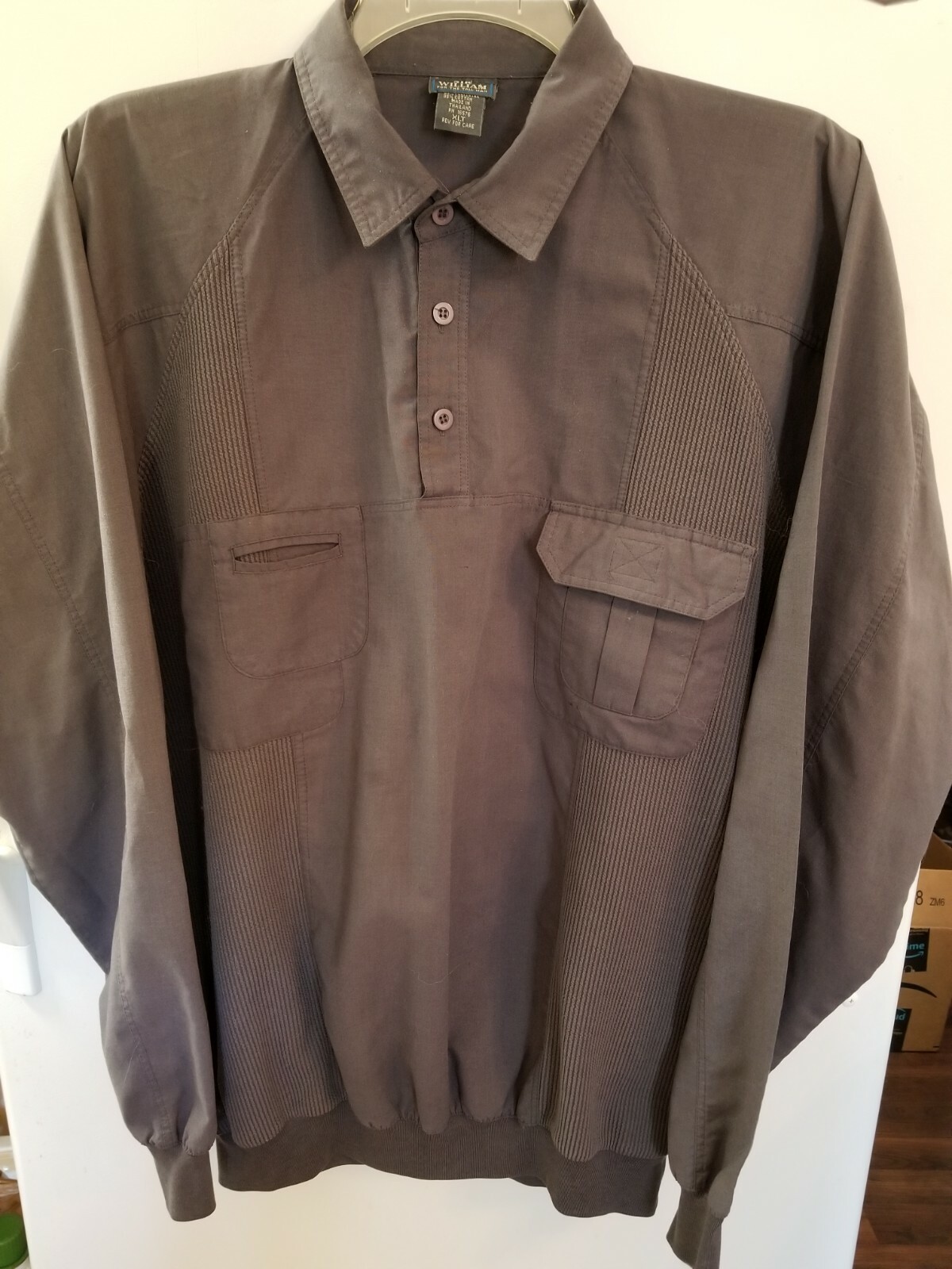 SIR WILLIAM XLG-Tall GRAY Long Sleeve Casual Shirt – 65% Polyester / 35% Cotton