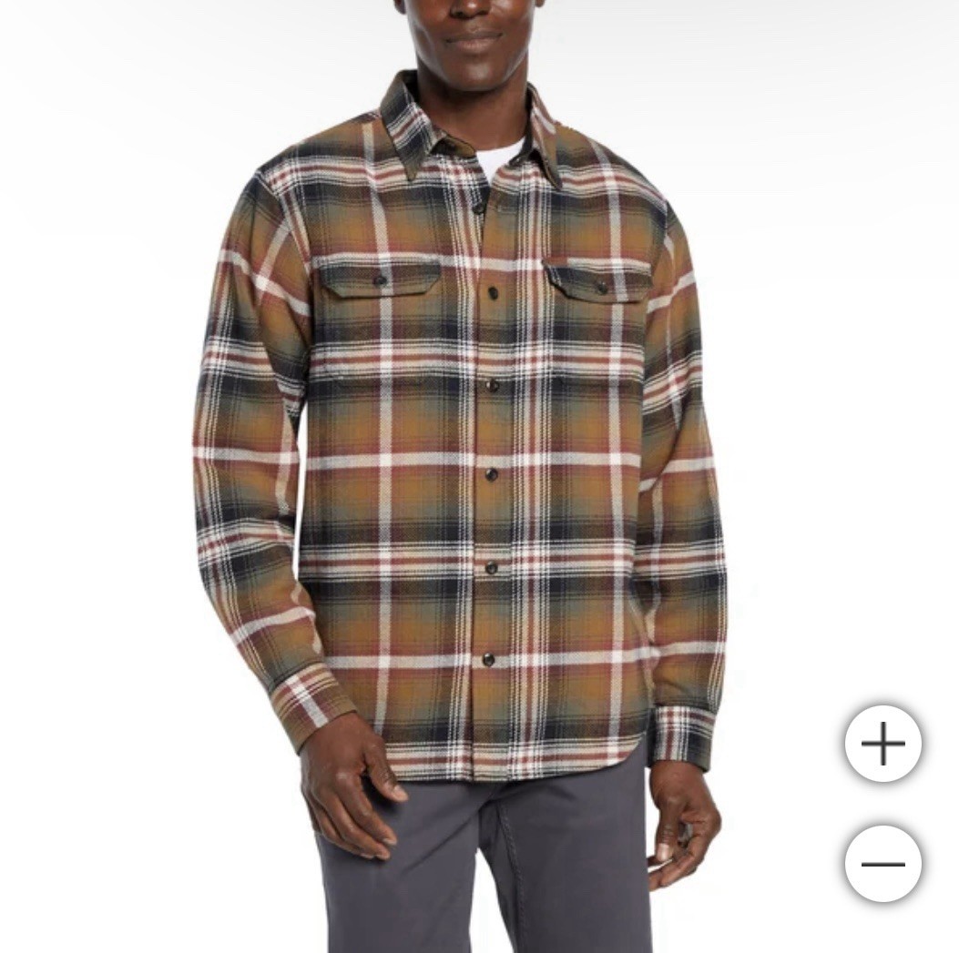 Orvis Heavyweight Flannel Shirt, Brown Plaid, 100% Cotton, Men’s Small, NEW