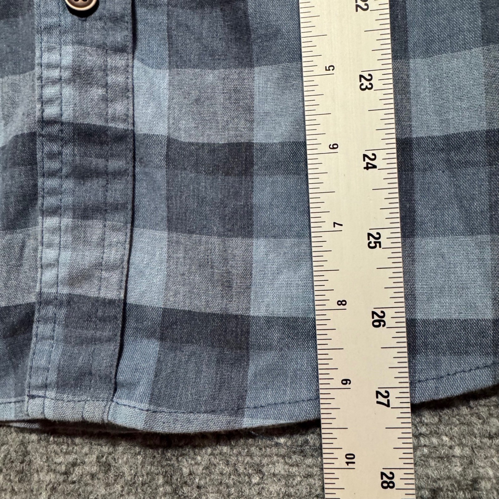 Lee Shirt Small Blue Plaid Stretch Button Regular Fit Utility Work Pockets
