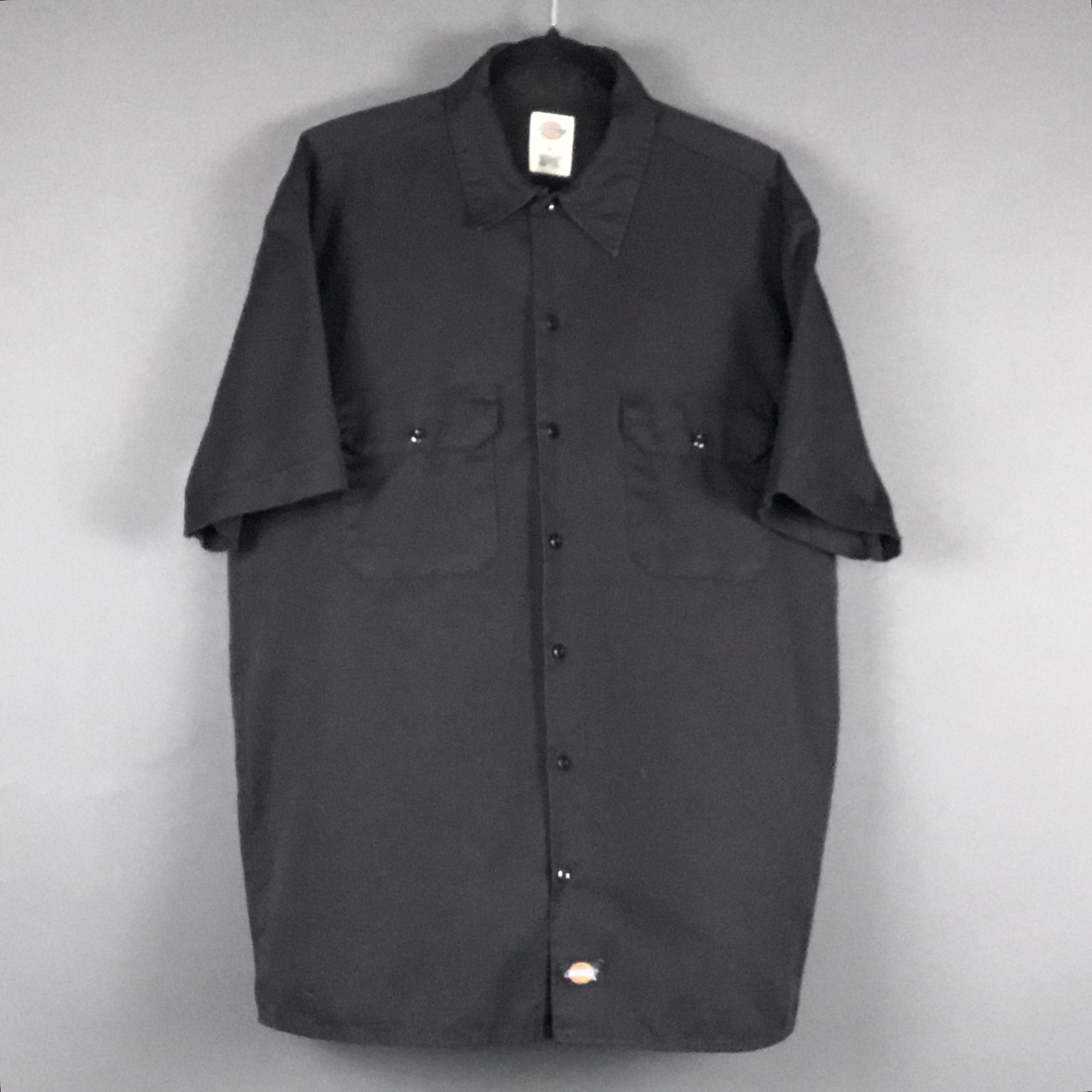 Dickies Men’s L Black Short Sleeve Work Shirt Button Down 65% Poly/35% Cotton