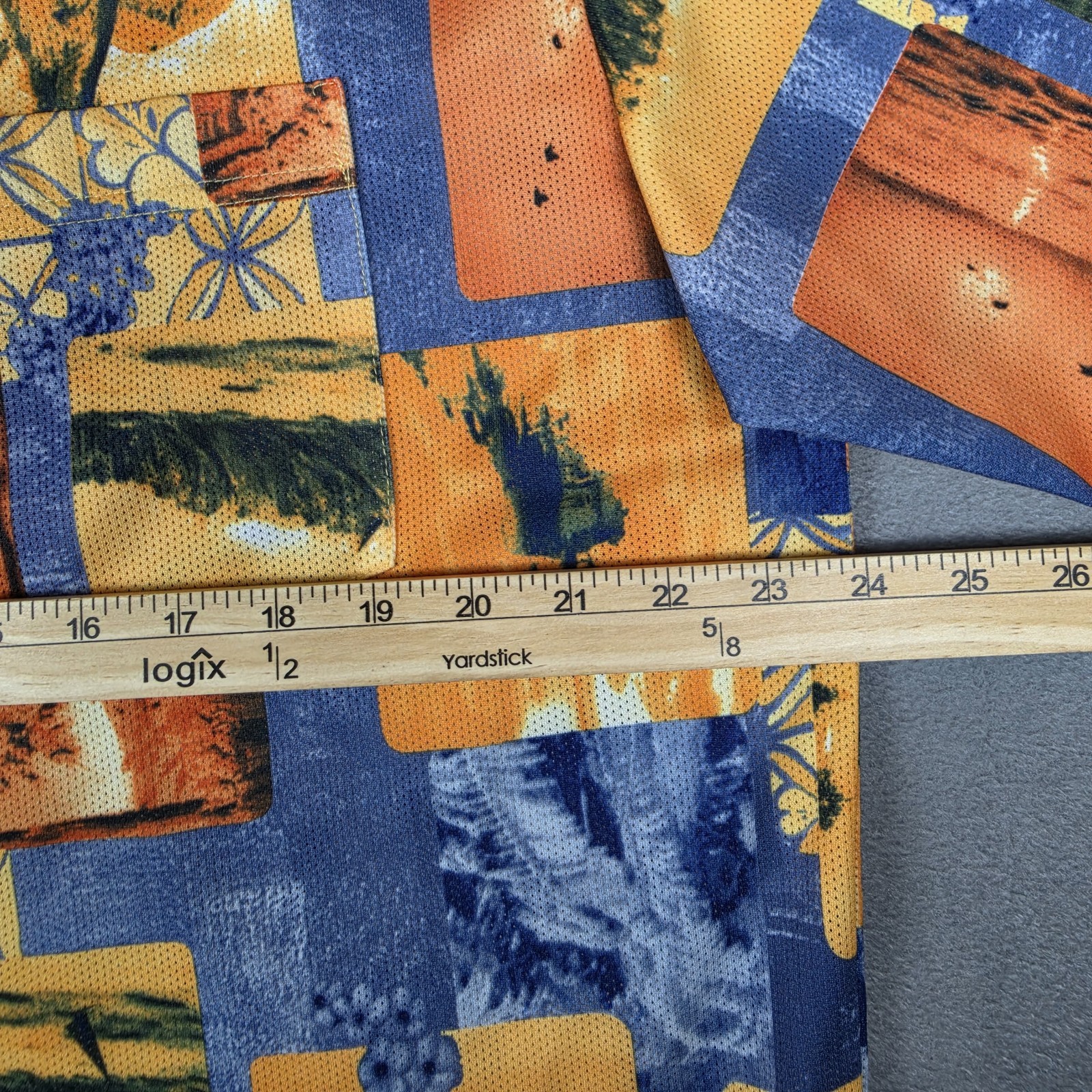 Vector Performance Series Hawaiian Shirt Mens L Orange Blue Tropical Beach Butto