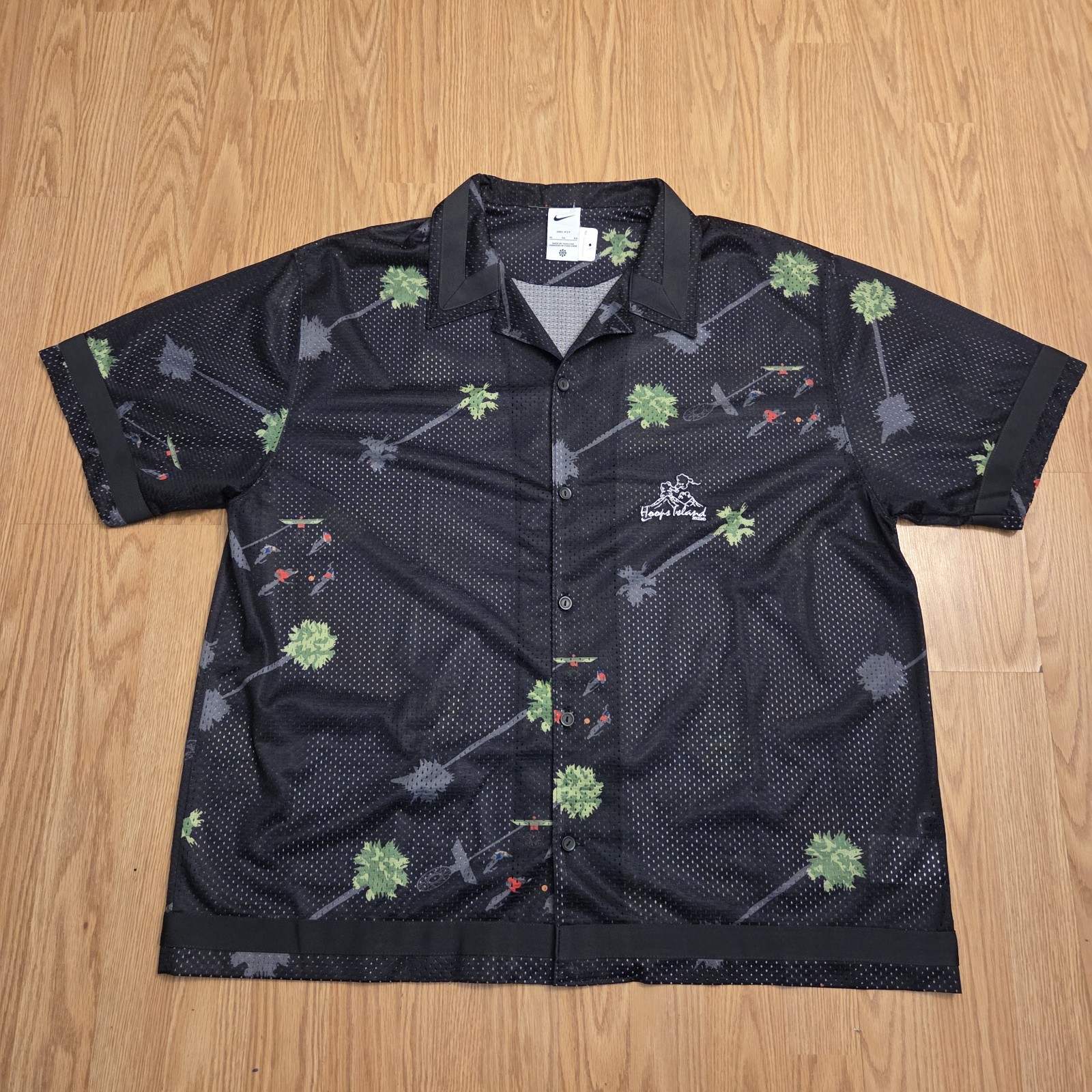 Nike Shirt Top Premium Warm Up Basketball Button Front Loose Fit DM8782 Men’s XL