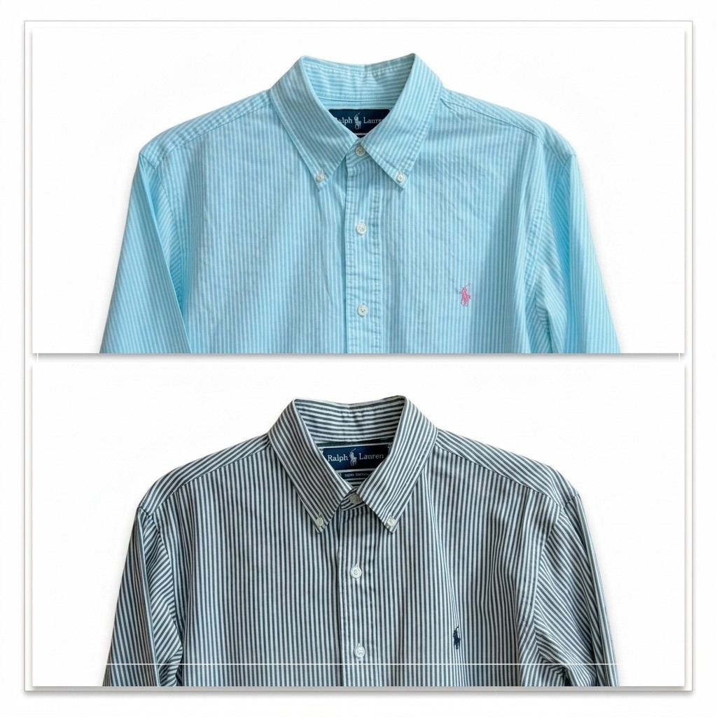 Lot Of 2 Ralph Lauren Custom Fit Men’s Cotton Oxford Medium Button Down Shirts
