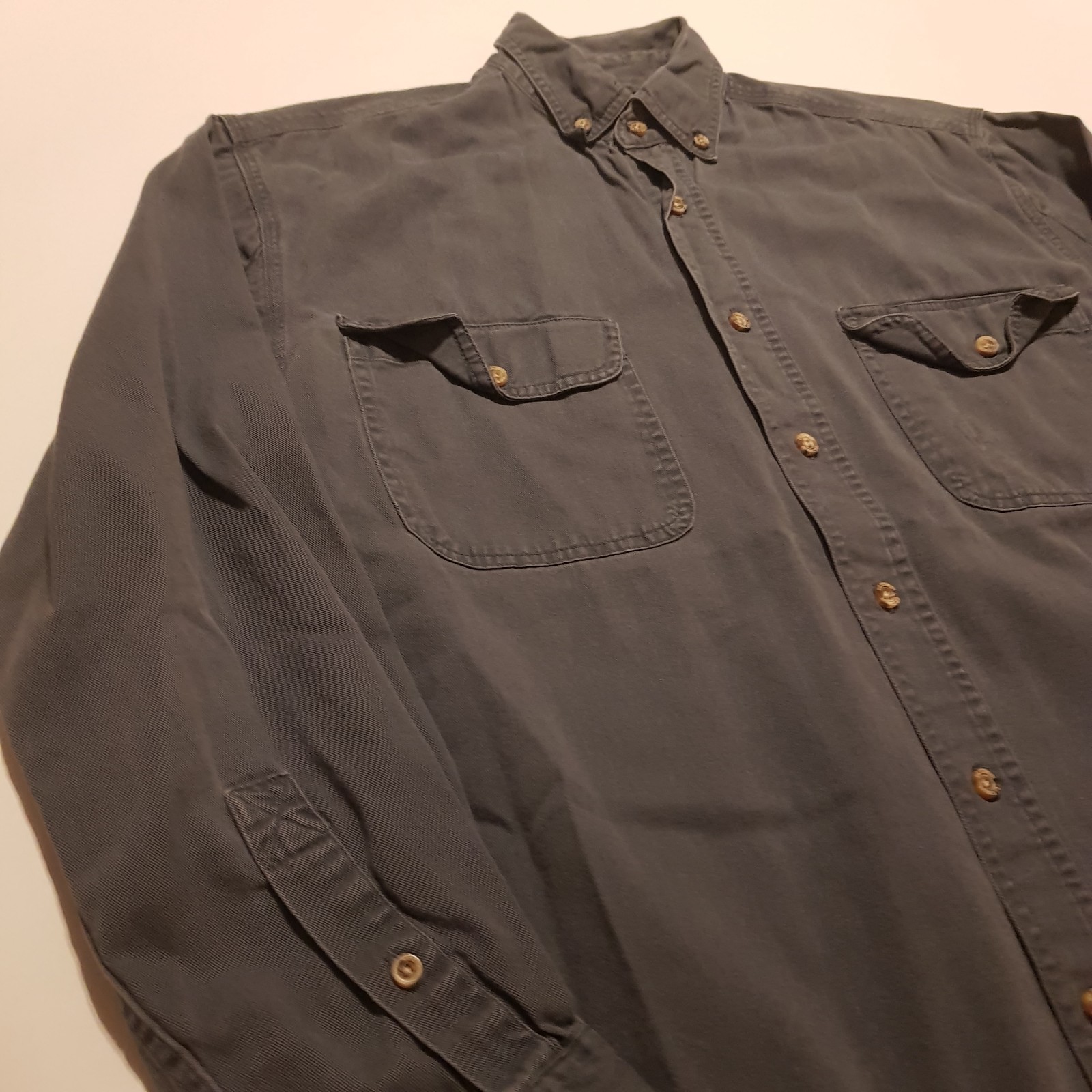 C.E. Schmidt Workwear Long Sleeve Outdoor Shirt Mens Navy Blue Size Large