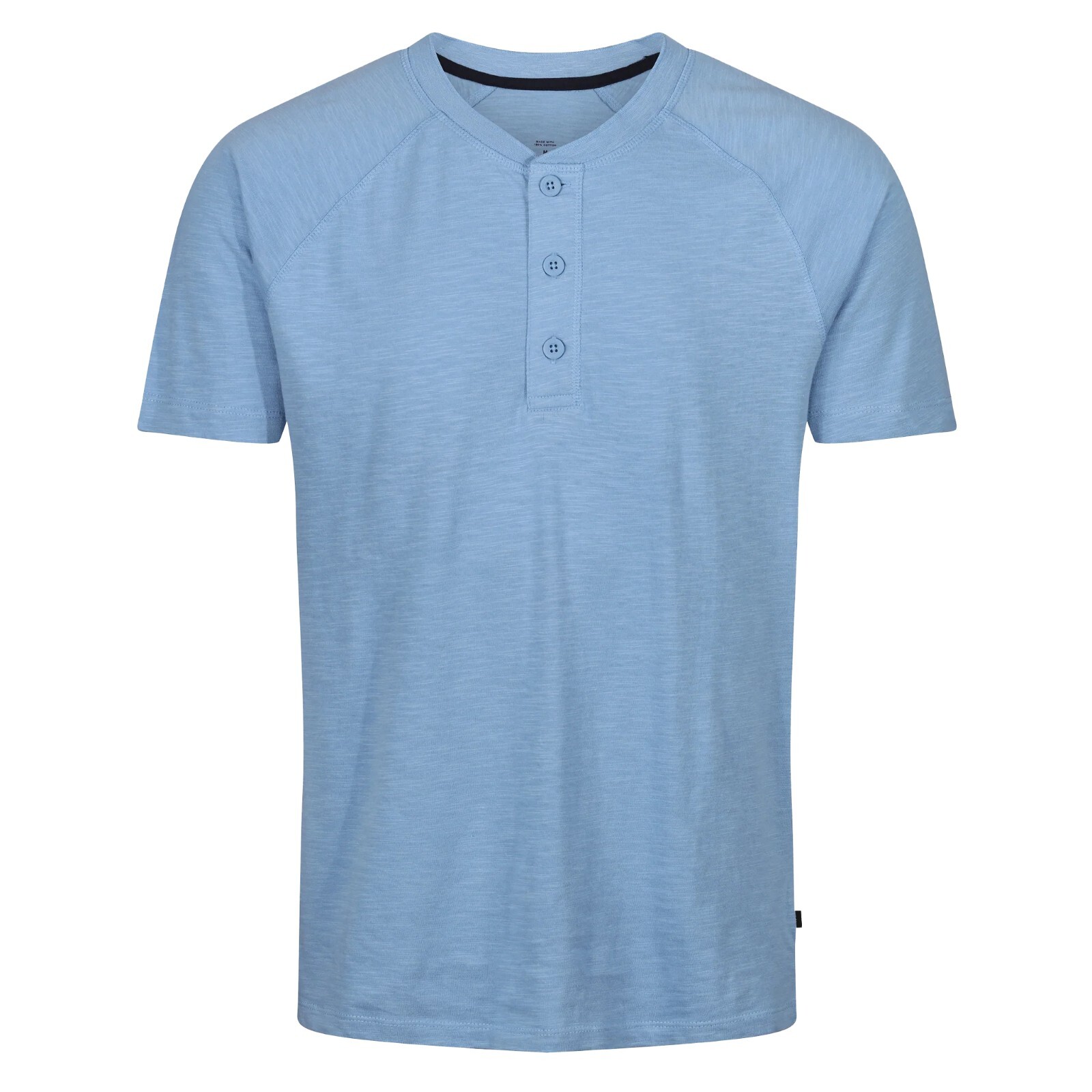 Mens Henley T-shirt Short Sleeve Ex Brand Plain Grandad Neck Tops Casual Summer