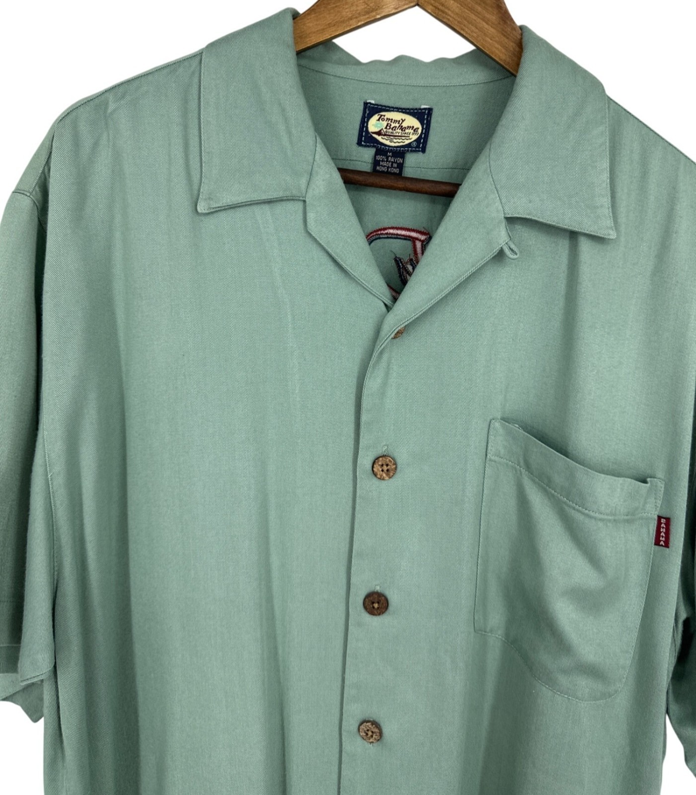 Tommy Bahama Bar None Cocktail Embroidered Button Front Shirt Size M