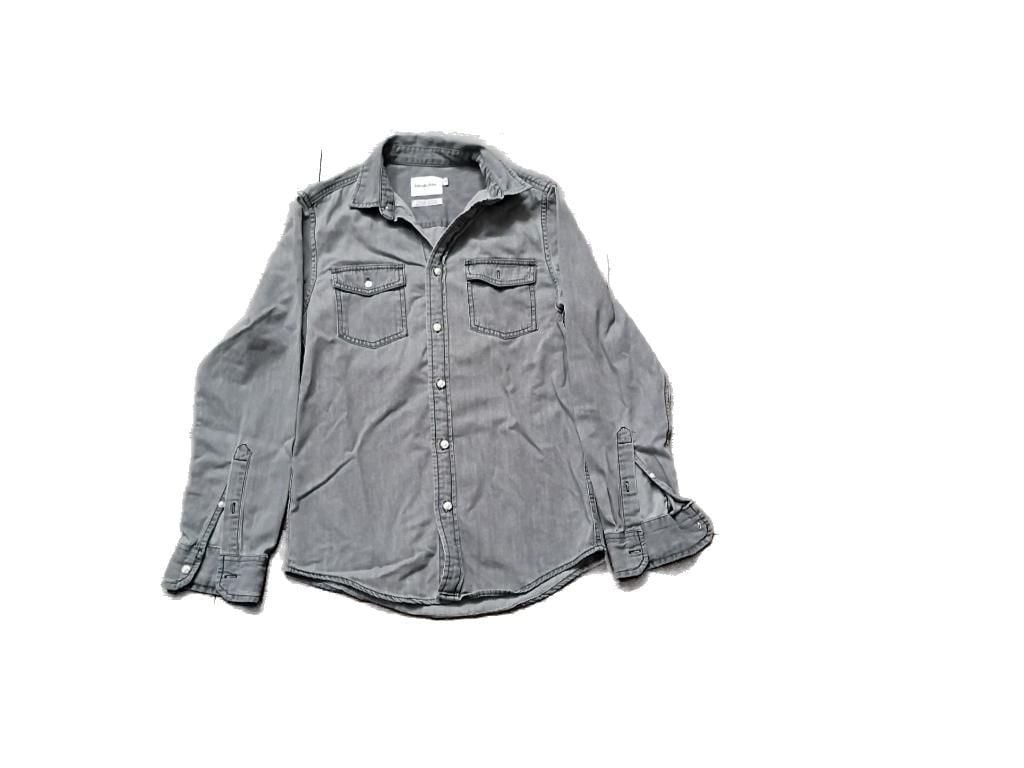 Goodfellow & Co Men’s Gray Denim Button-Down Long Sleeve Shirt
