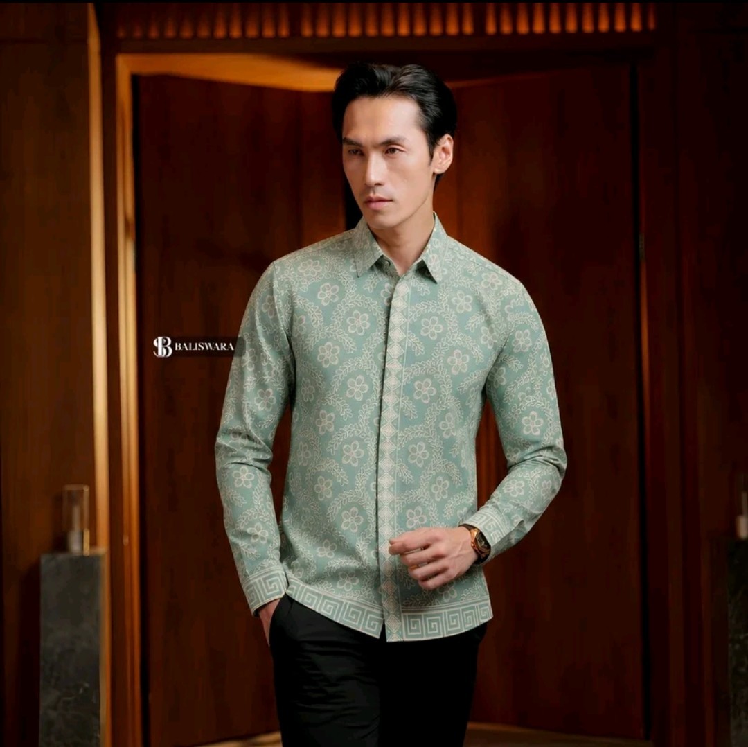 BALISWARA Men’s Slimfit Batik with HARMONI SAGE Motif