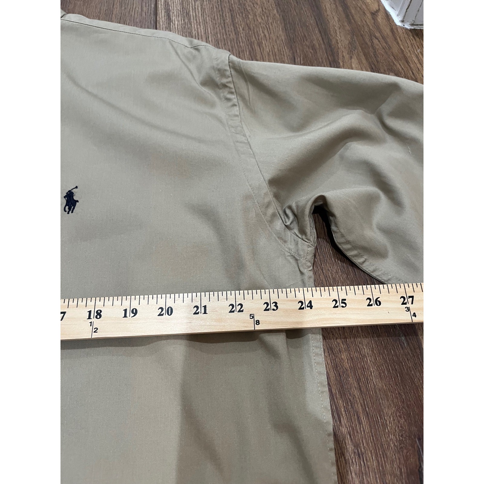 Polo Ralph Lauren Blake Shirt Mens Tan Khaki Long Sleeve Button Down Cotton Sz.L