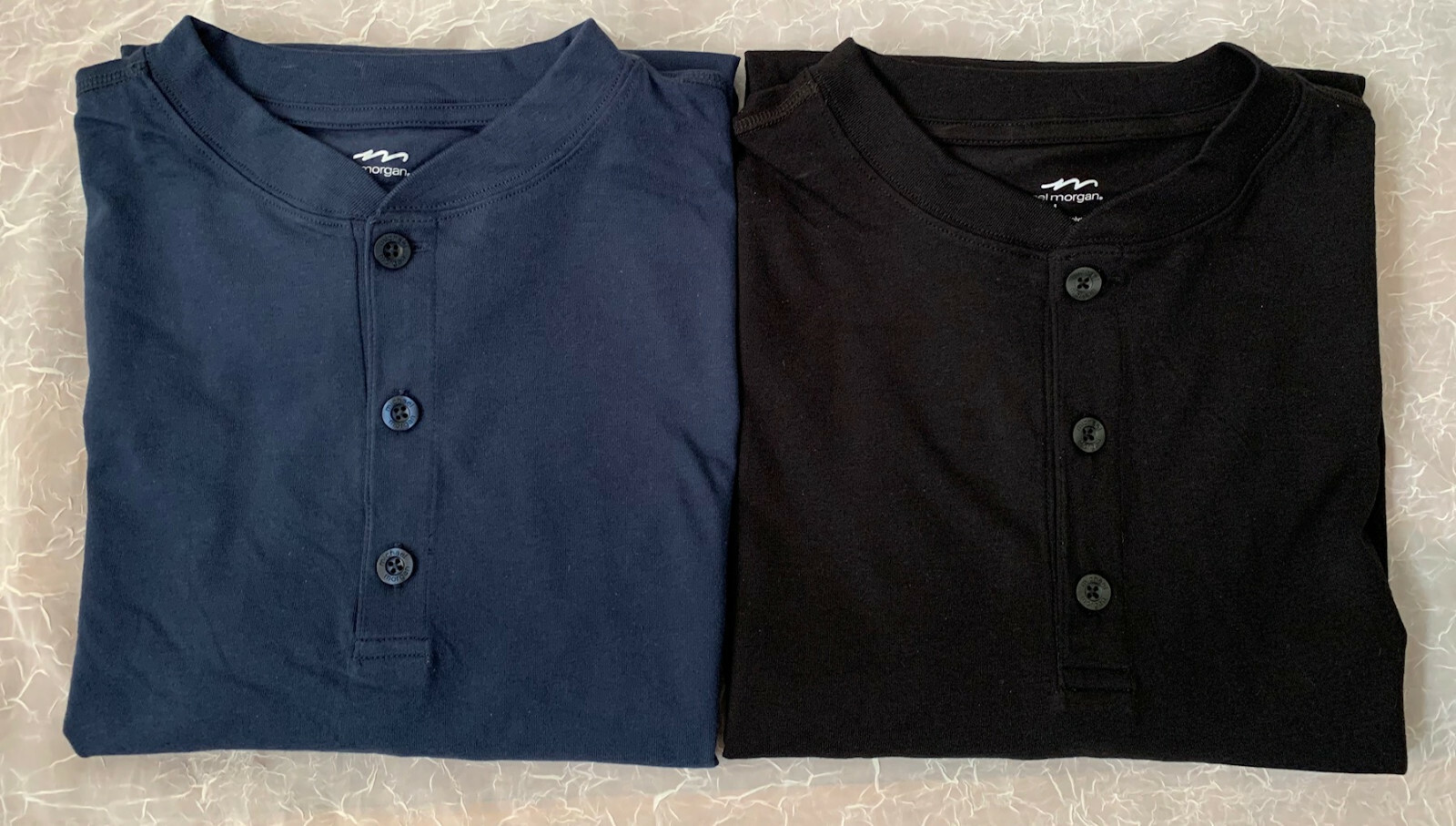 New Men’s Michael Morgan Henley Crew Neck Long Sleeve Shirt ~ M L XL