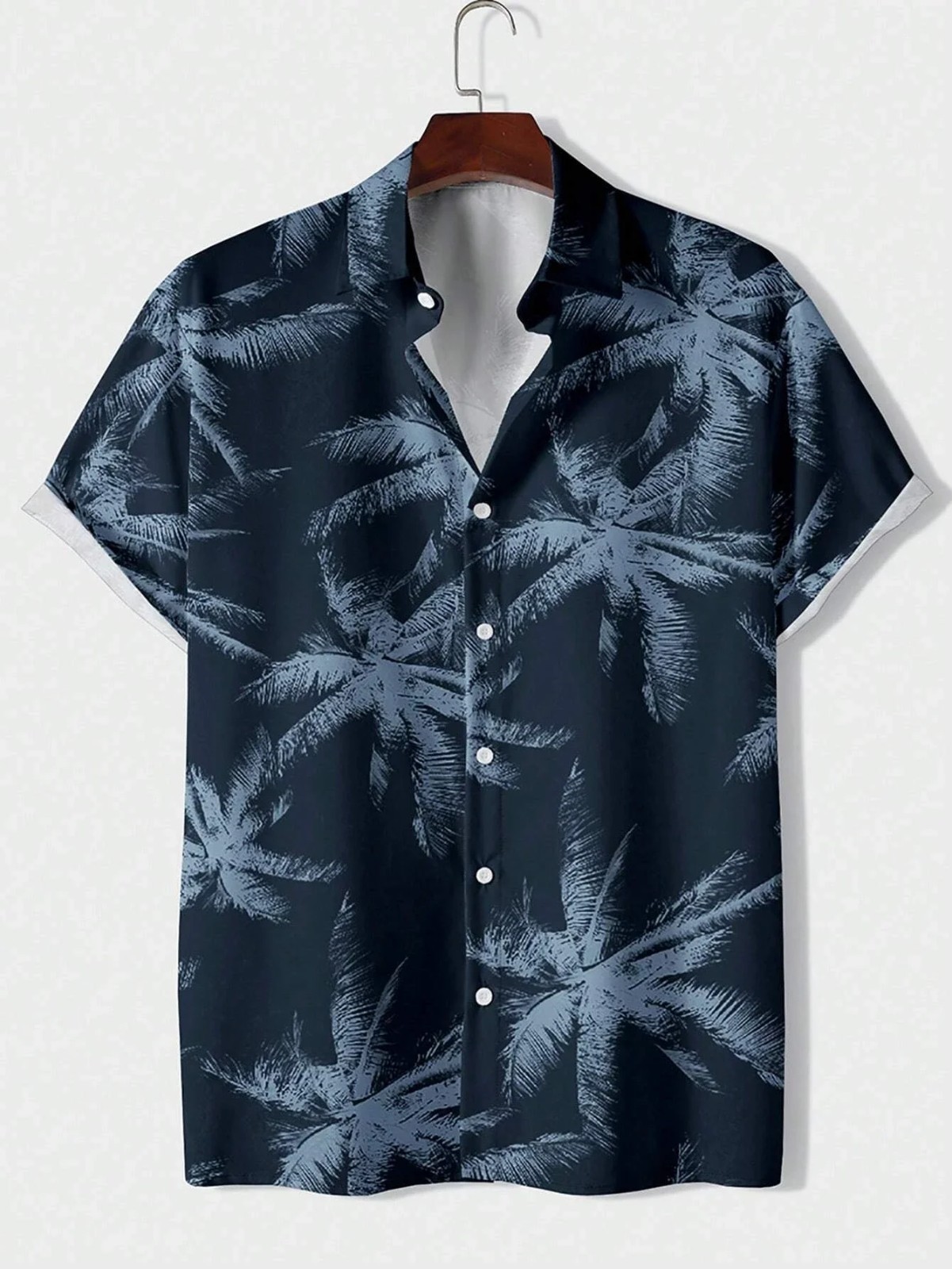 Mens Hawaiian Shirt Tropical Floral Short Sleeve Beach Button Up Shirt
