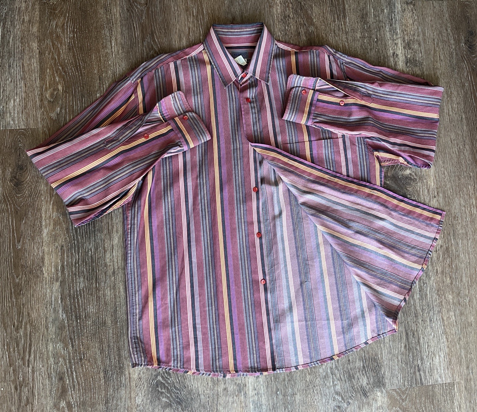 VTG Kenzo Paris Multi-Color Striped Button-Up Shirt – Rare Grandpacore Size M