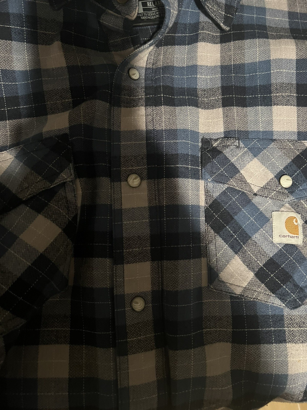 Carhartt Flannel Shirt Rugged Flex Size Regular XL 97% Cotton 3% Spandex