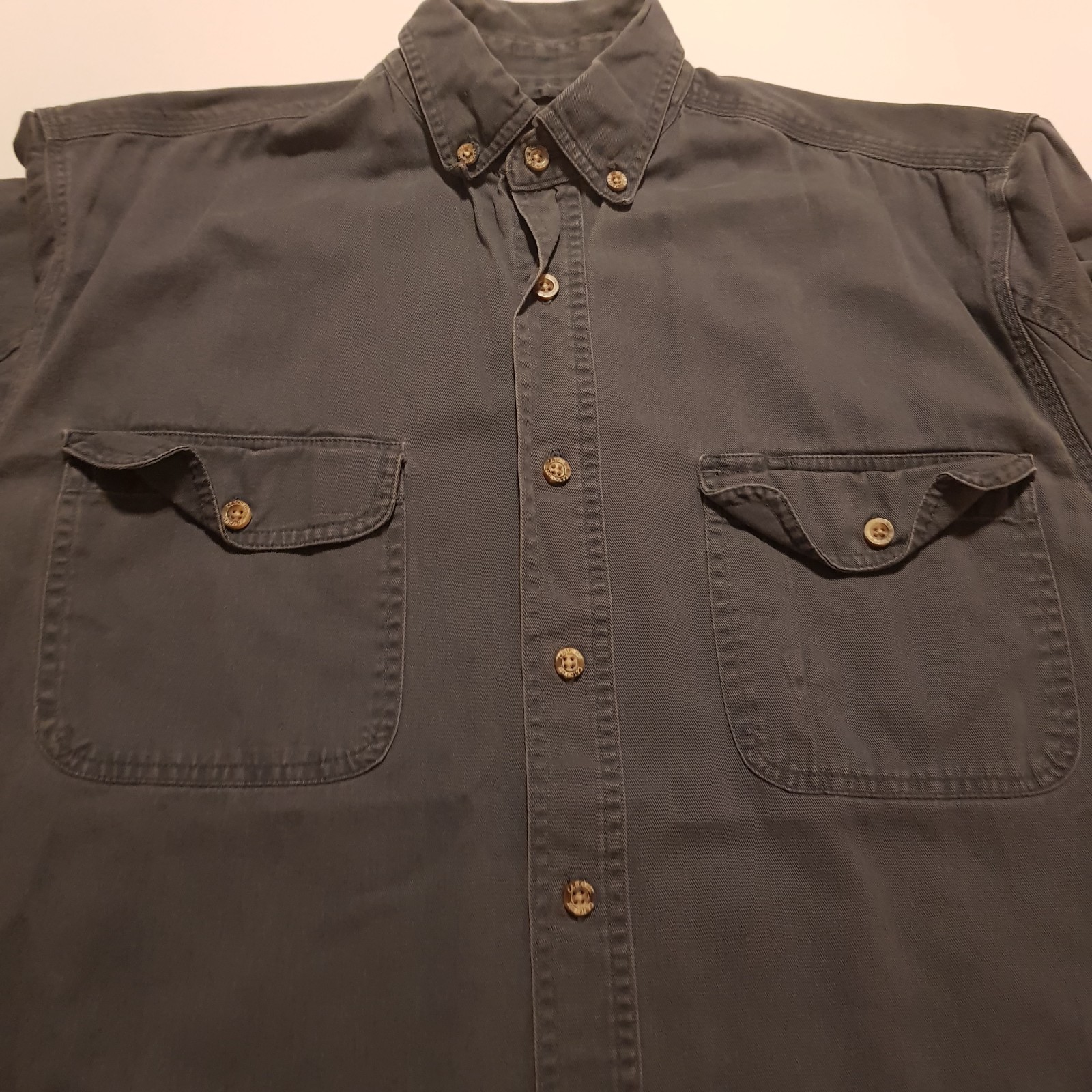 C.E. Schmidt Workwear Long Sleeve Outdoor Shirt Mens Navy Blue Size Large