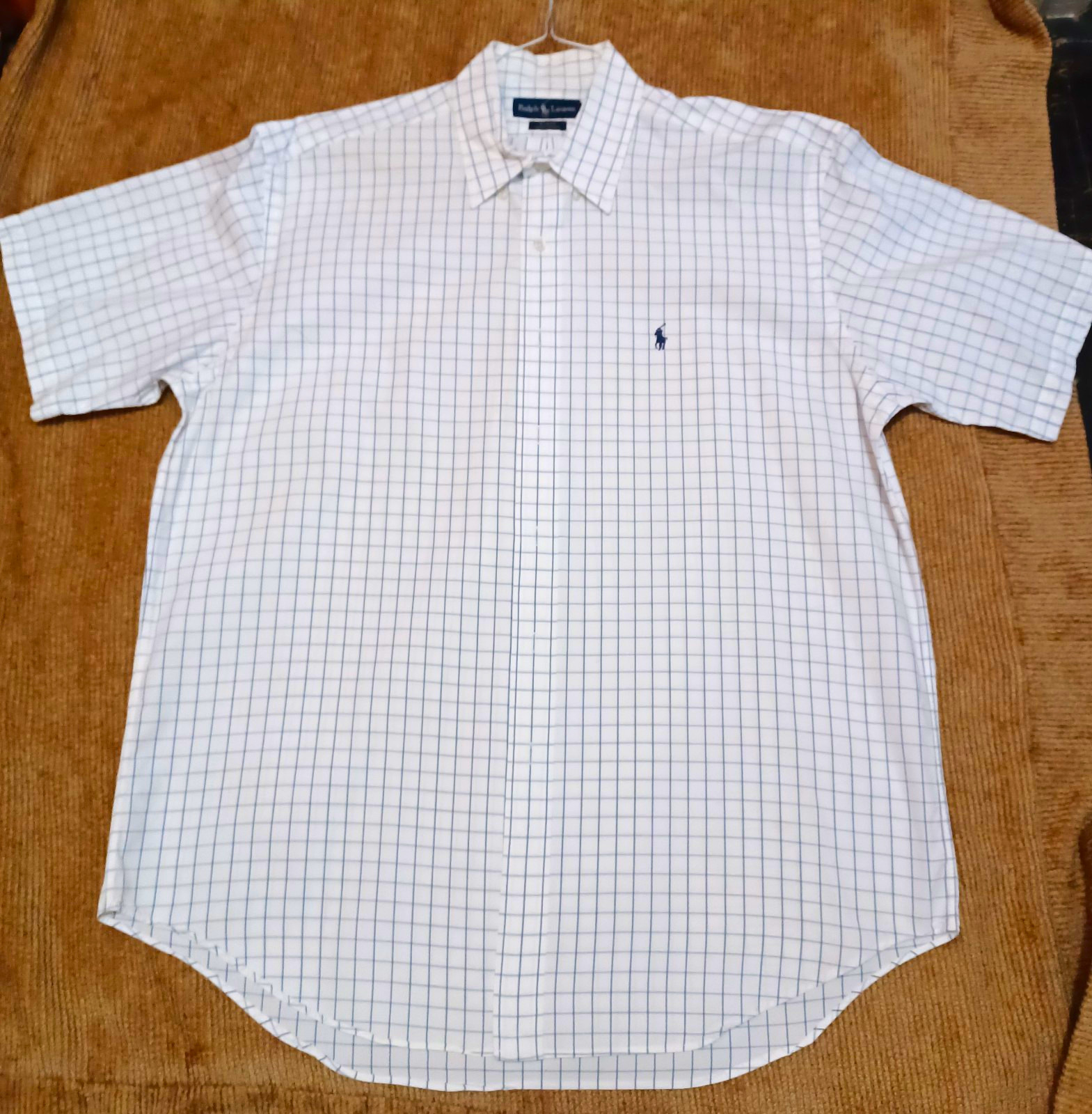 Ralph Lauren Men’s Blake Cotton Woven Short Sleeve Check Button-Up Shirt L