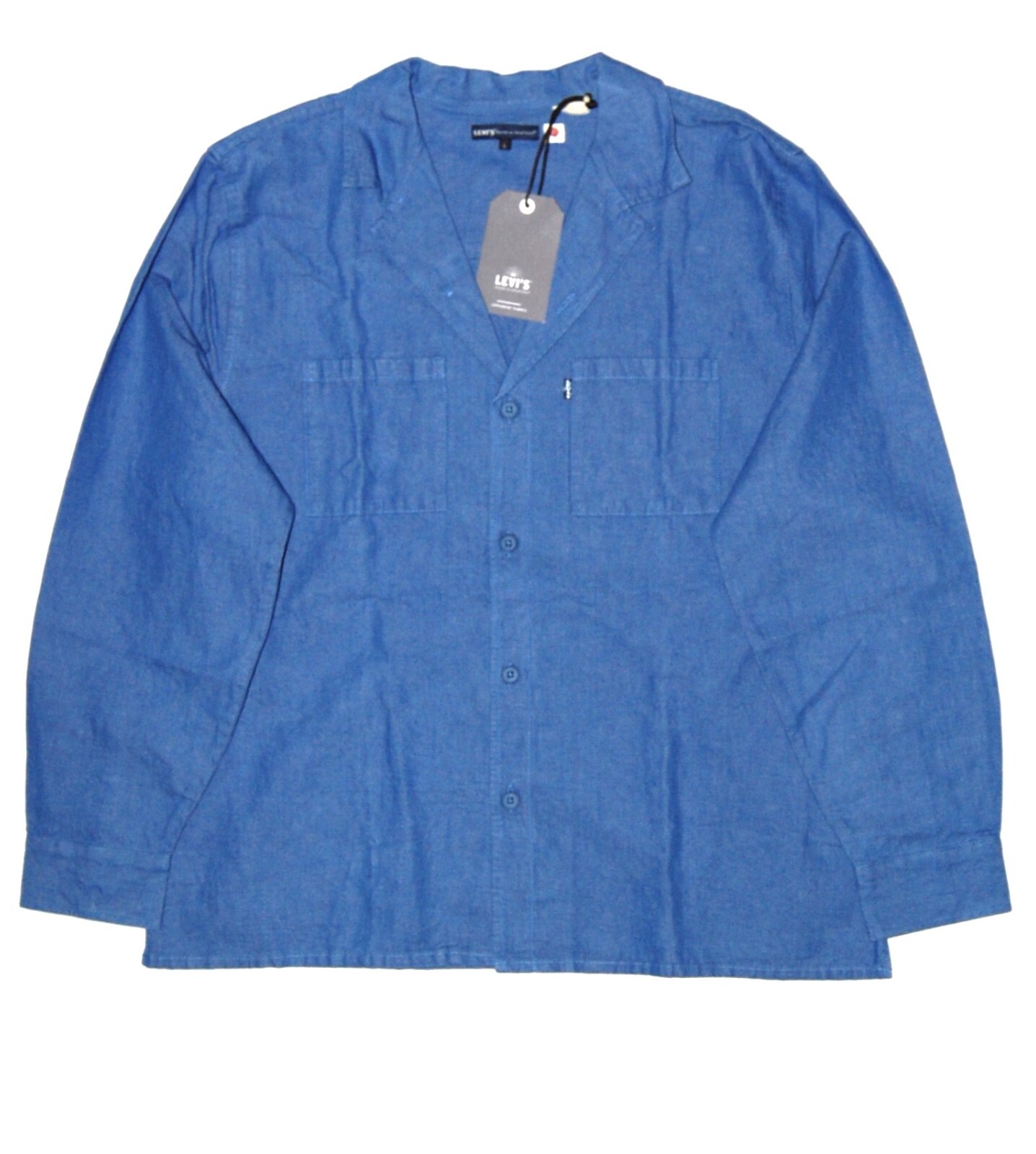 Levis Made and Crafted Men’s Japanese Fabric Two Pocket Camp Blue Shirt Size L