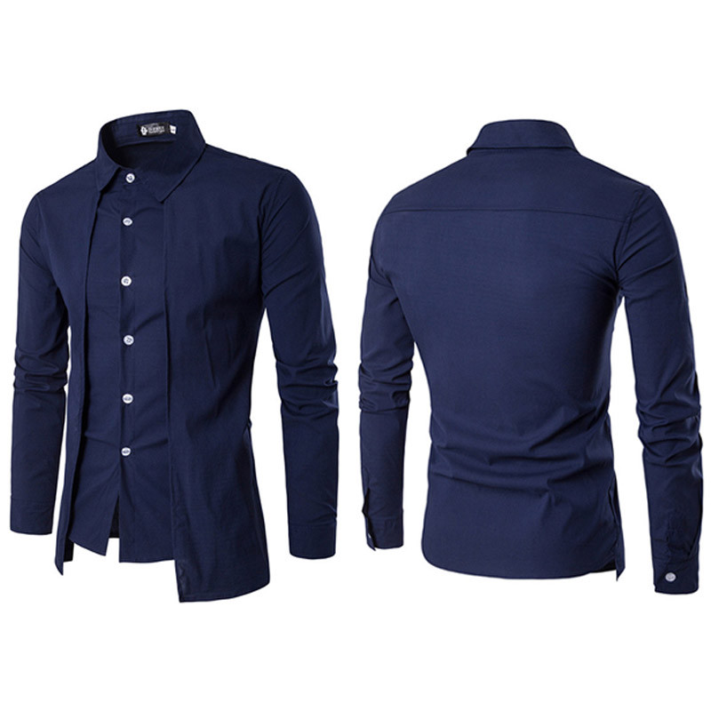 Men Luxury Formal Shirt Long Sleeve Slim Business Casual Dress Suit Shirts Tops