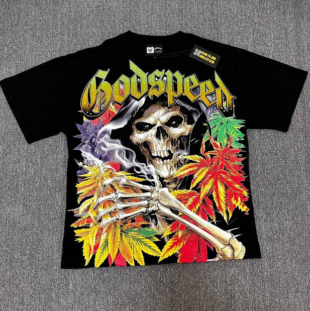 NEW Godspeed Rhinestone Print Short sleeve Mens Pure cotton T-Shirt 9 styles