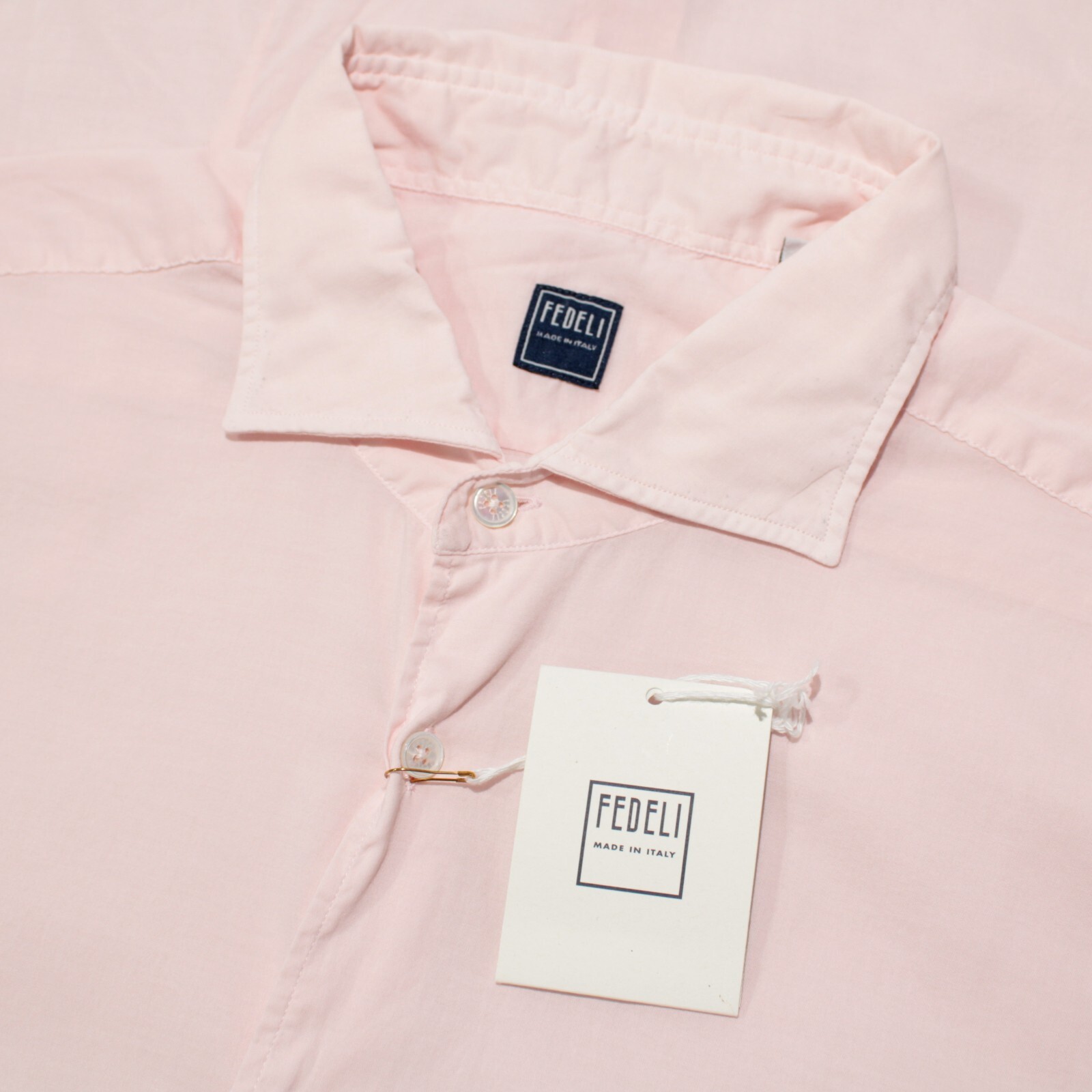 Fedeli NWD Sean Panamino Dusty Casual Shirt Size 17.5 / 44 In Pink Cotton Blend
