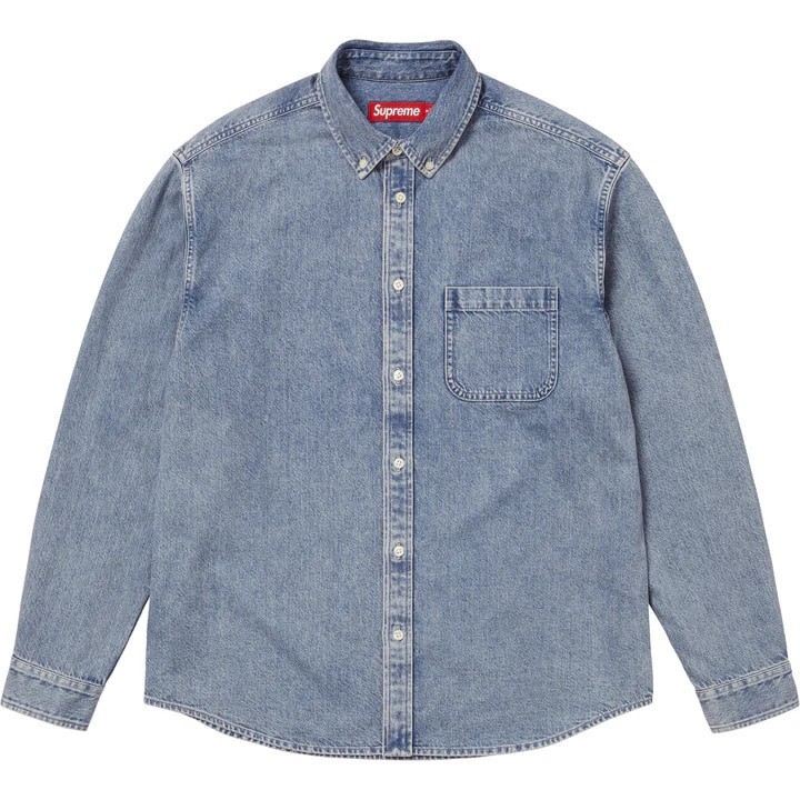 Supreme Applique Denim Shirt Indigo – 25FW [XL Size]