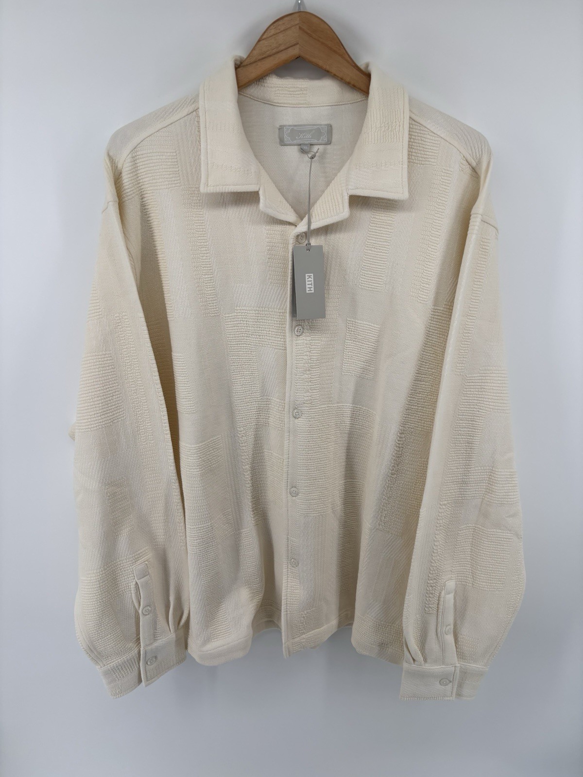 NWT Kith Geometric Knit Cohen Shirt In Skill Sz XL Spring ’24 $240