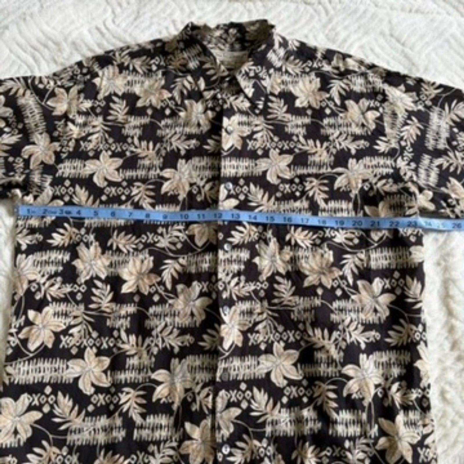 Tori Richard Men’s 100% Cotton Hawaiian Shirt – Floral Aloha Button Down Size L