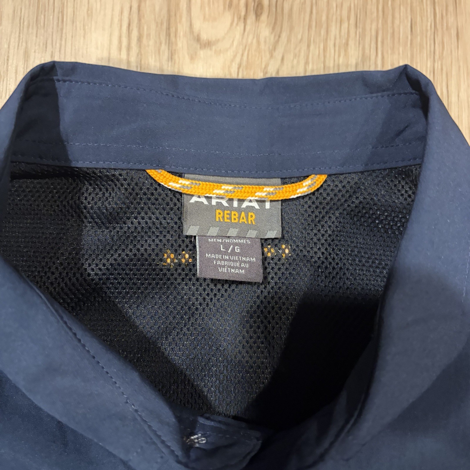 Ariat Men’s Rebar Made Tough VentTEK DuraStretch Navy Shirt Size L