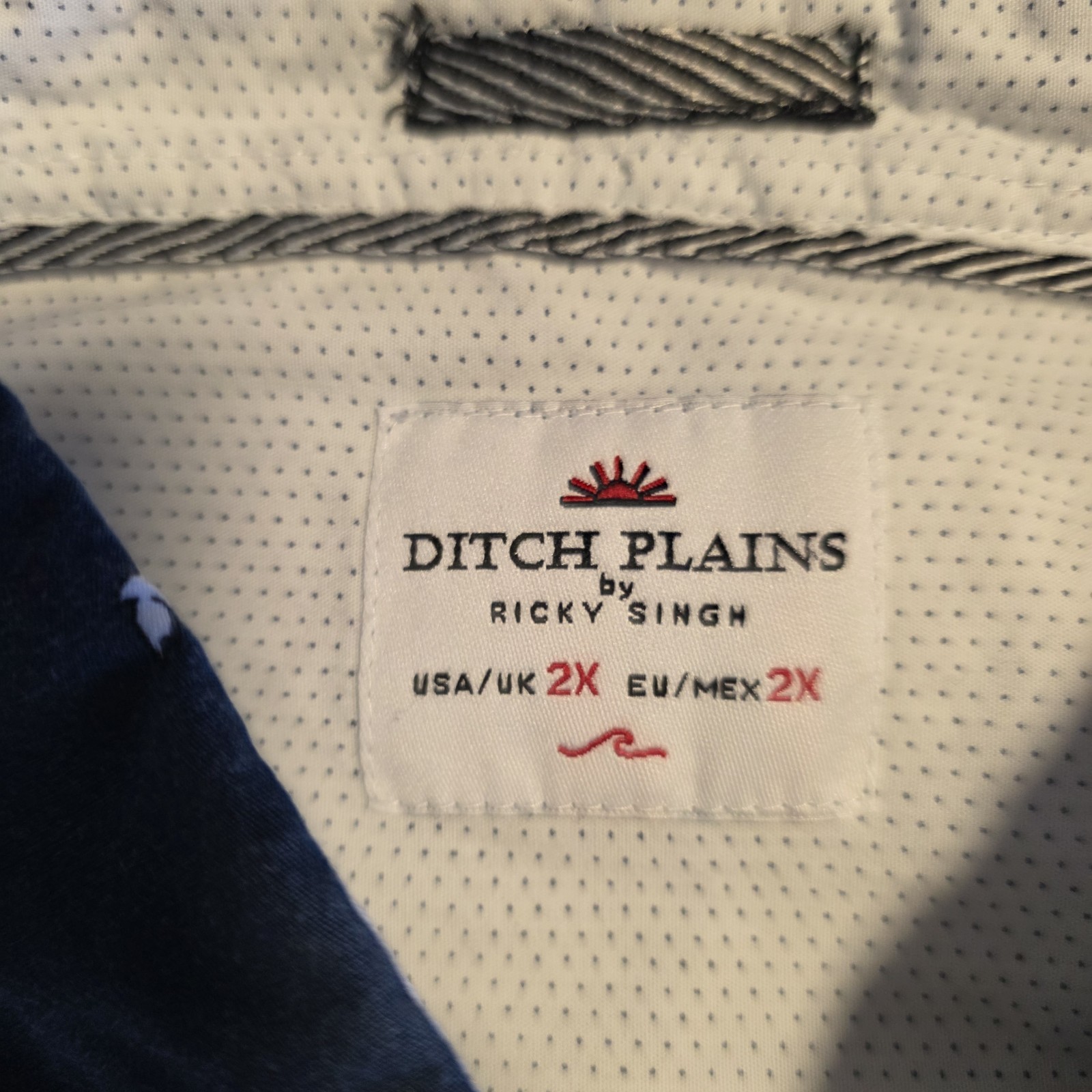 Ditch Plains by Ricky Singh Hawaiian Shirt Parrots Palm Trees Floral Blue 2XL