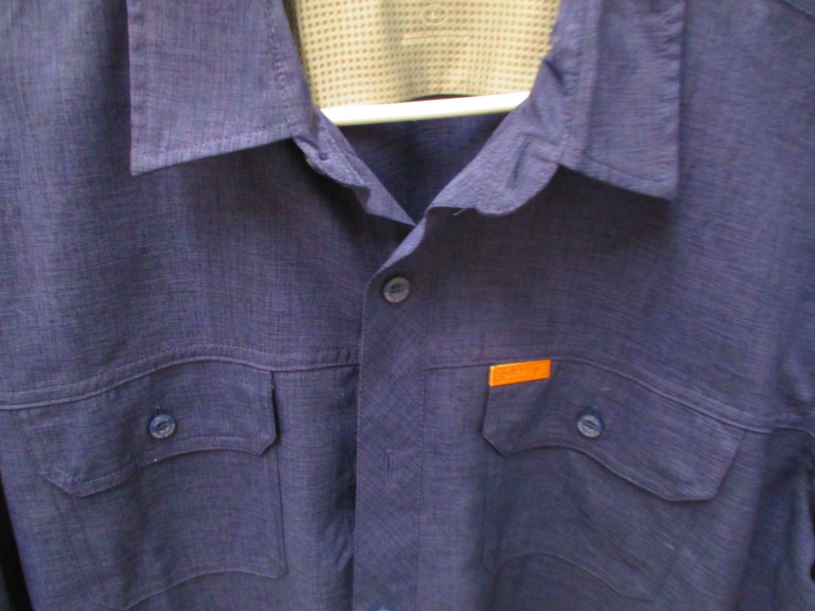 Orvis Casual Style Shirt, S/S, Large, Blue