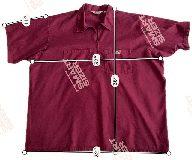 Ben Davis Gorilla 1/4 Zip Mechanic Shirt Mens 3XL Maroon Red