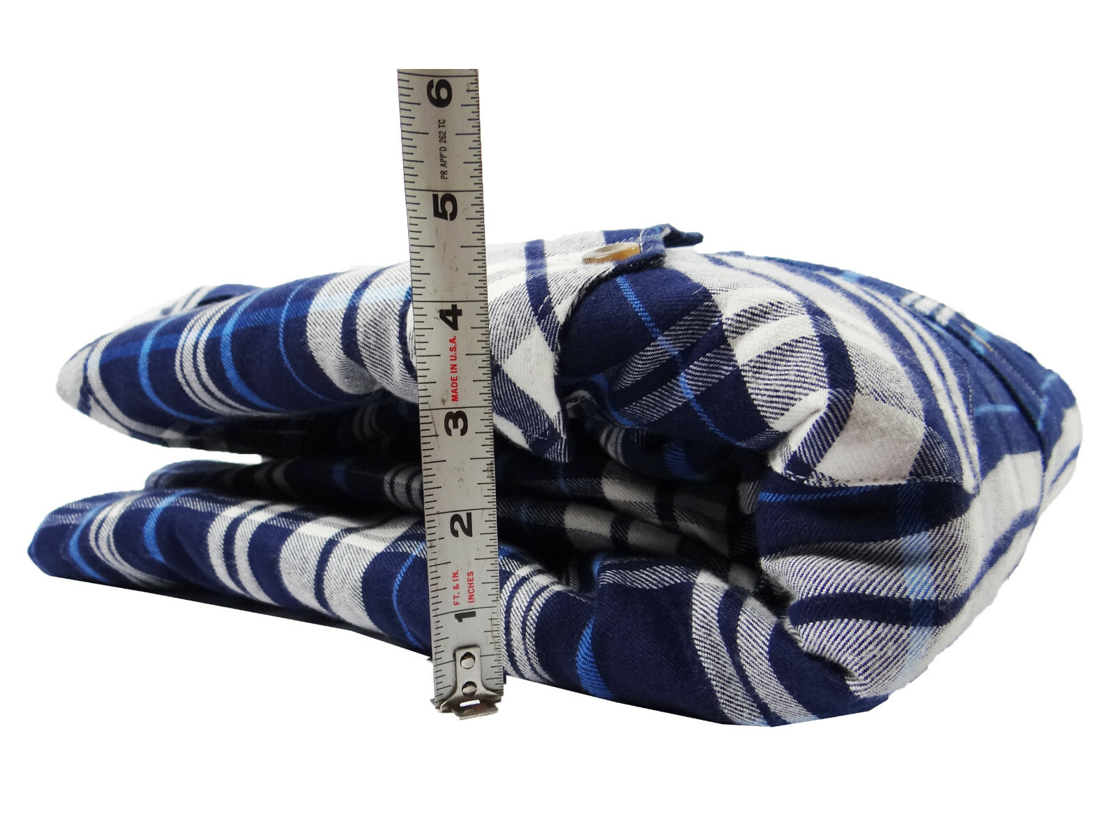 Men Plaid Flannel Shirt Jacket Fully Quilted 4 Pockets Medium Weight Button Up 2