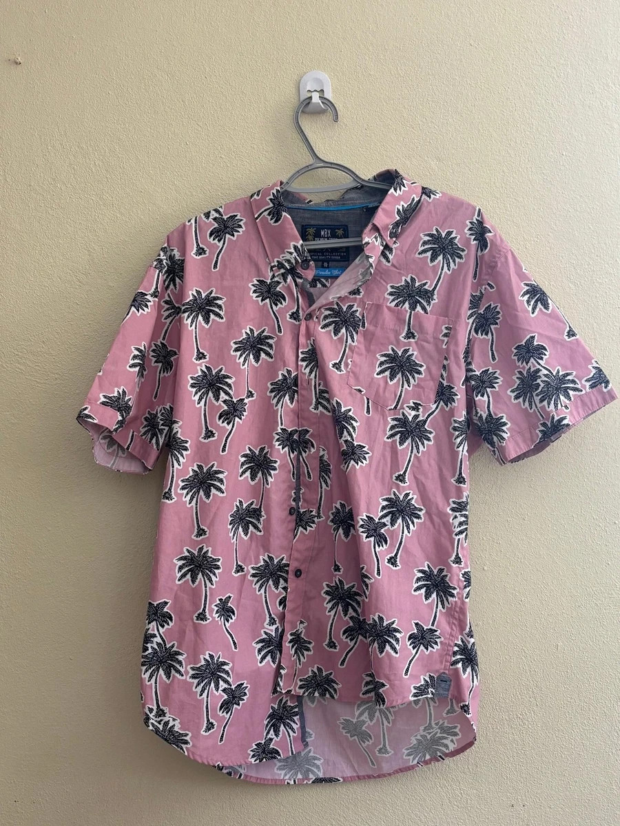 Second hand pink button down dress shirt for men short slim/regular fit size xl