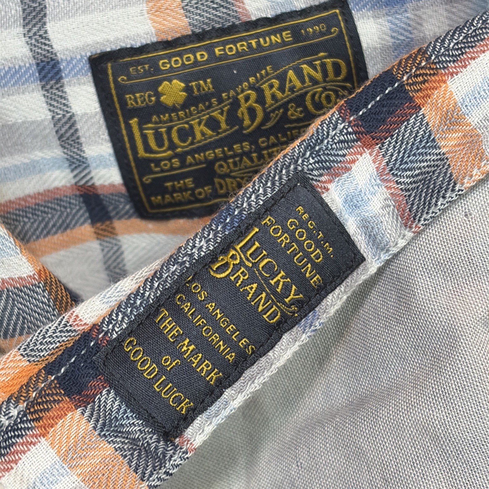 Lucky Brand Flannel Shirt Mens XL Double Weave Redwood Workwear Plaid NWT $59 B5