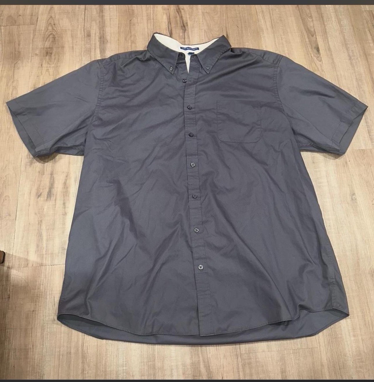 Men’s Port Authority 3XLT Button Down Gray Short Sleeve Button Up Shirt