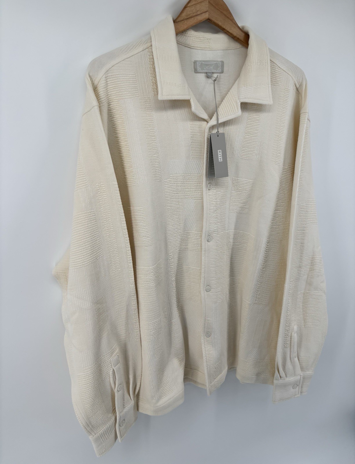 NWT Kith Geometric Knit Cohen Shirt In Skill Sz XL Spring ’24 $240