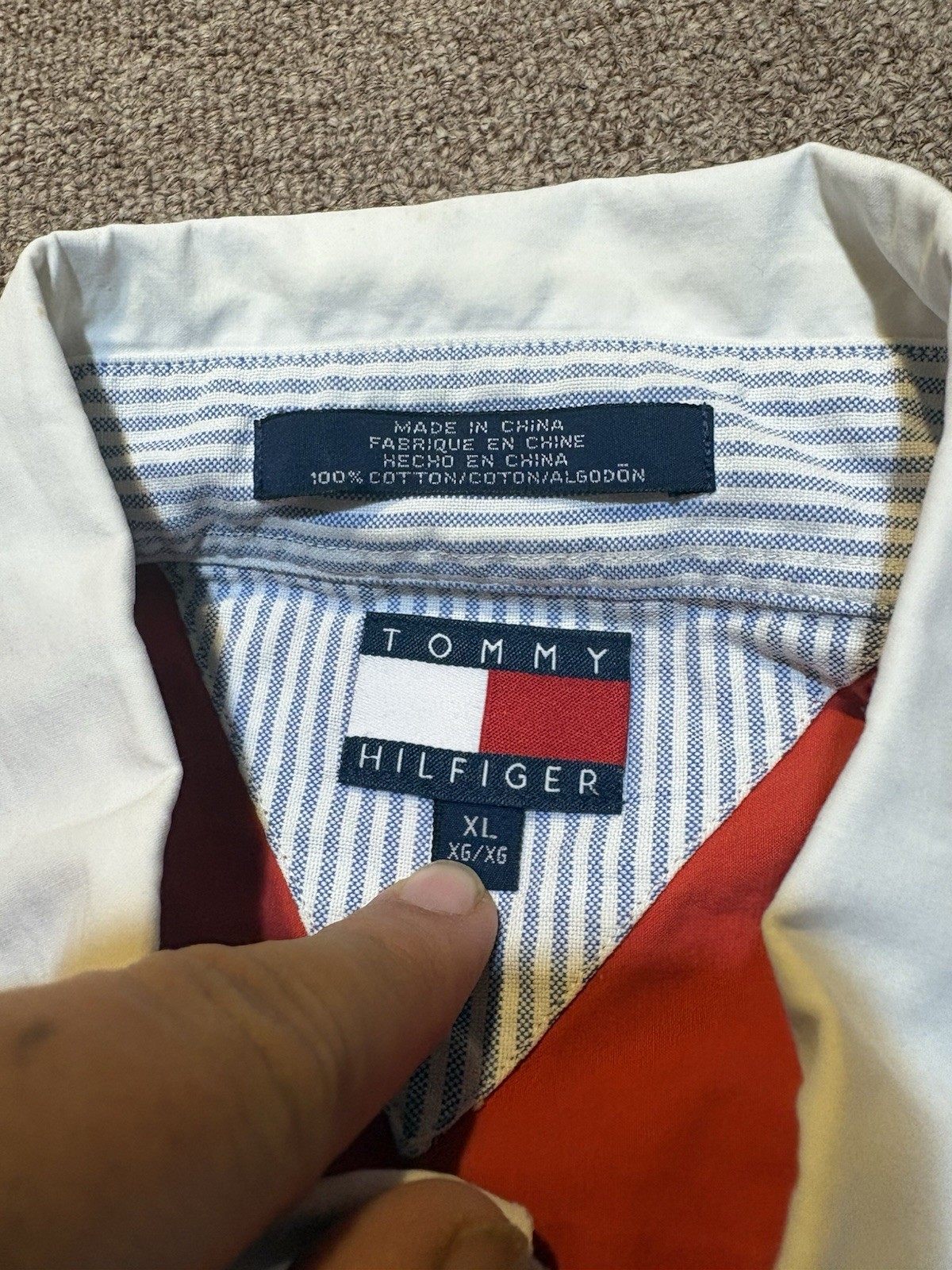 Vintage 2001 Tommy Hilfiger Ferrari Team Racing Put Crew Button Down Shirt