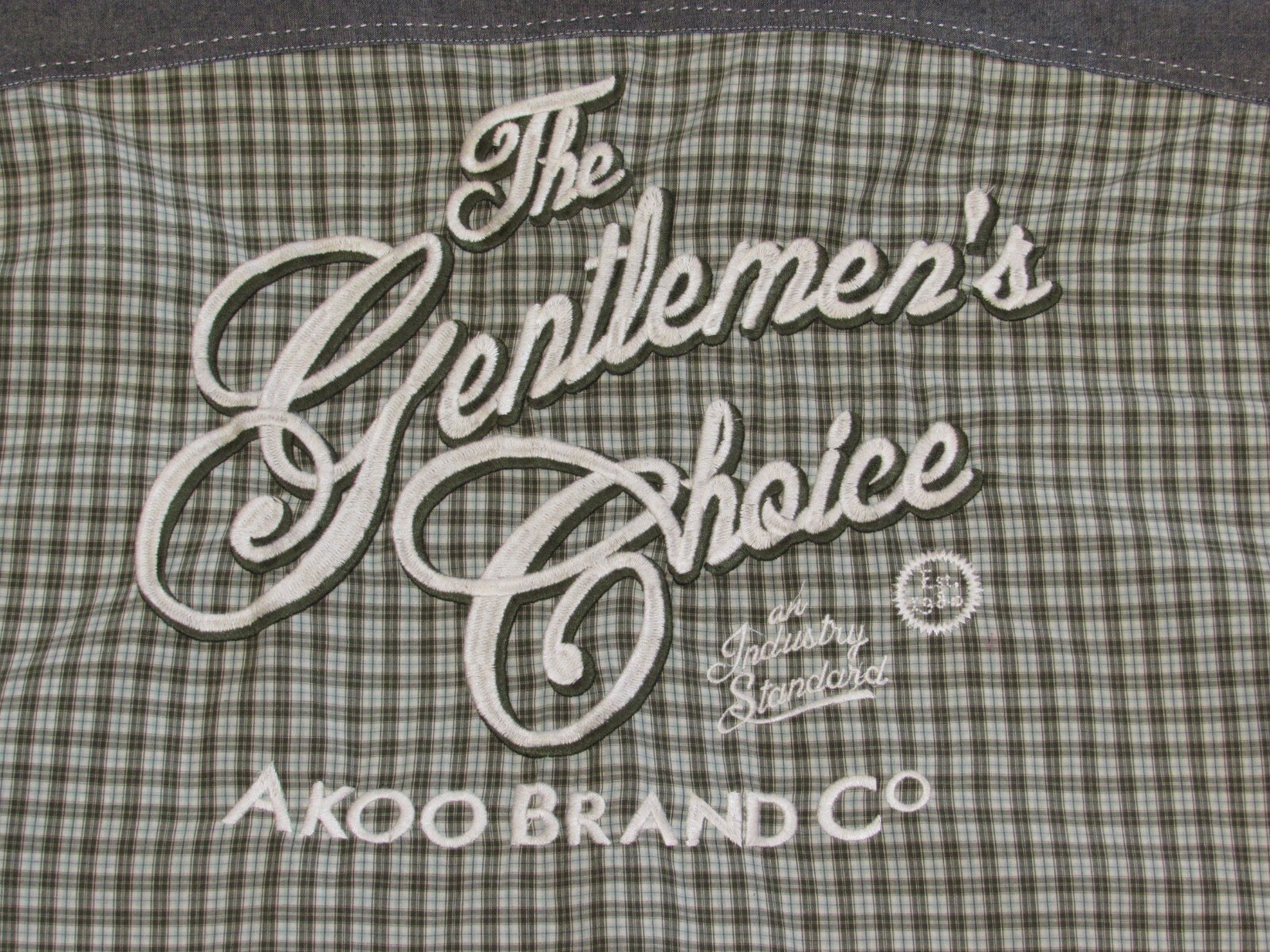 Trust 80 Akoo Gentlemen’s Choice~ Men Olive Green Plaid Short Sleeve Shirt~ XXL