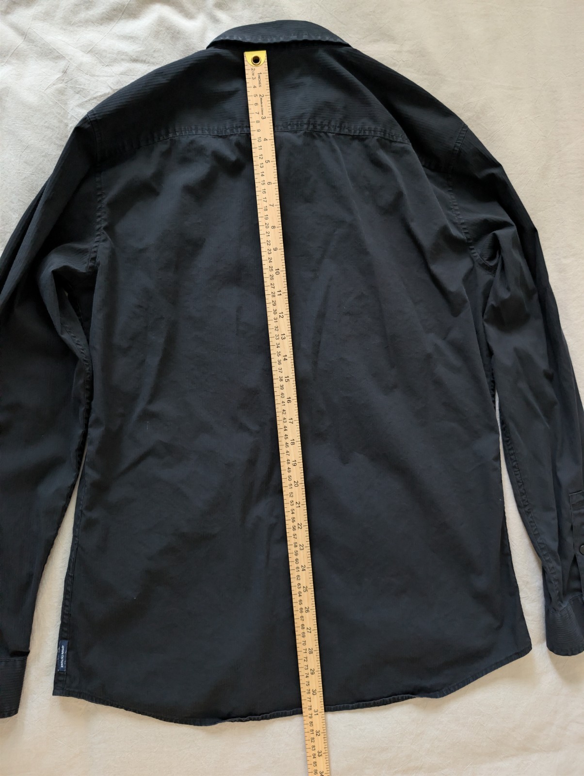 Armani Exchange A|X Men’s XL Slim Fit Black Long Sleeve Snap Button Shirt