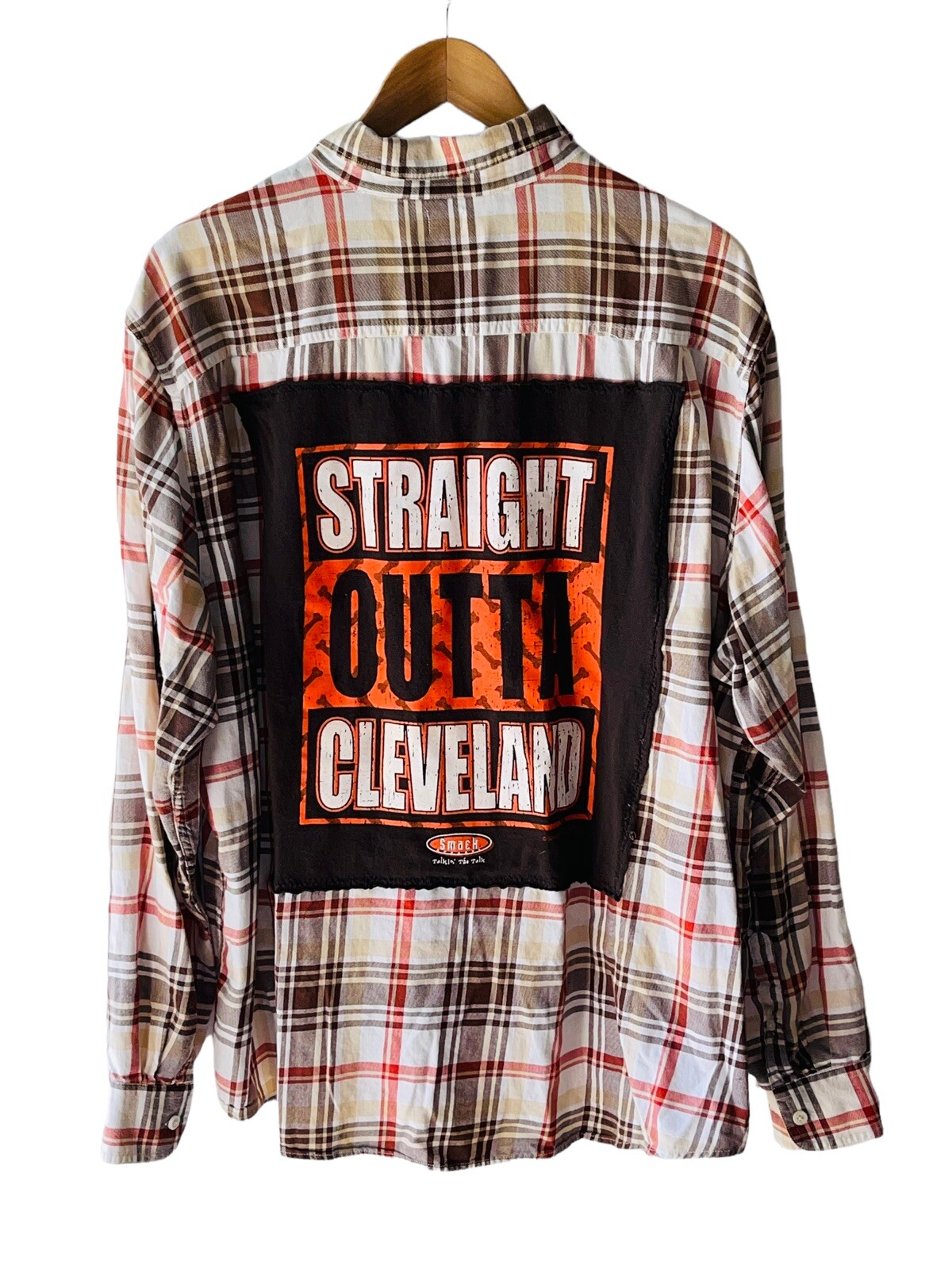 Toss Vintage Up Cycled Straight Out of Cleveland Distressed Shirt Chest 52 in
