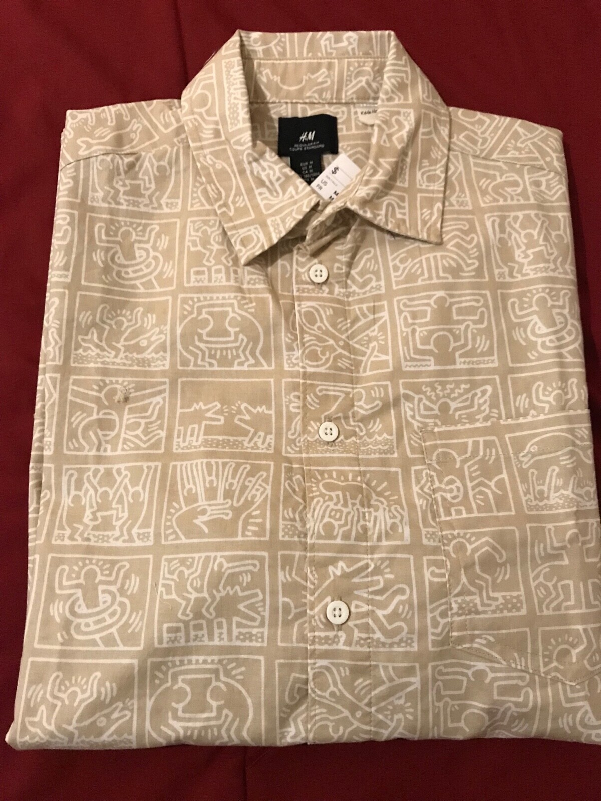 KEITH HARING Short Sleeve H&M Button Down Shirt NEW XS, S, M, L, XL, XXL NEW NWT
