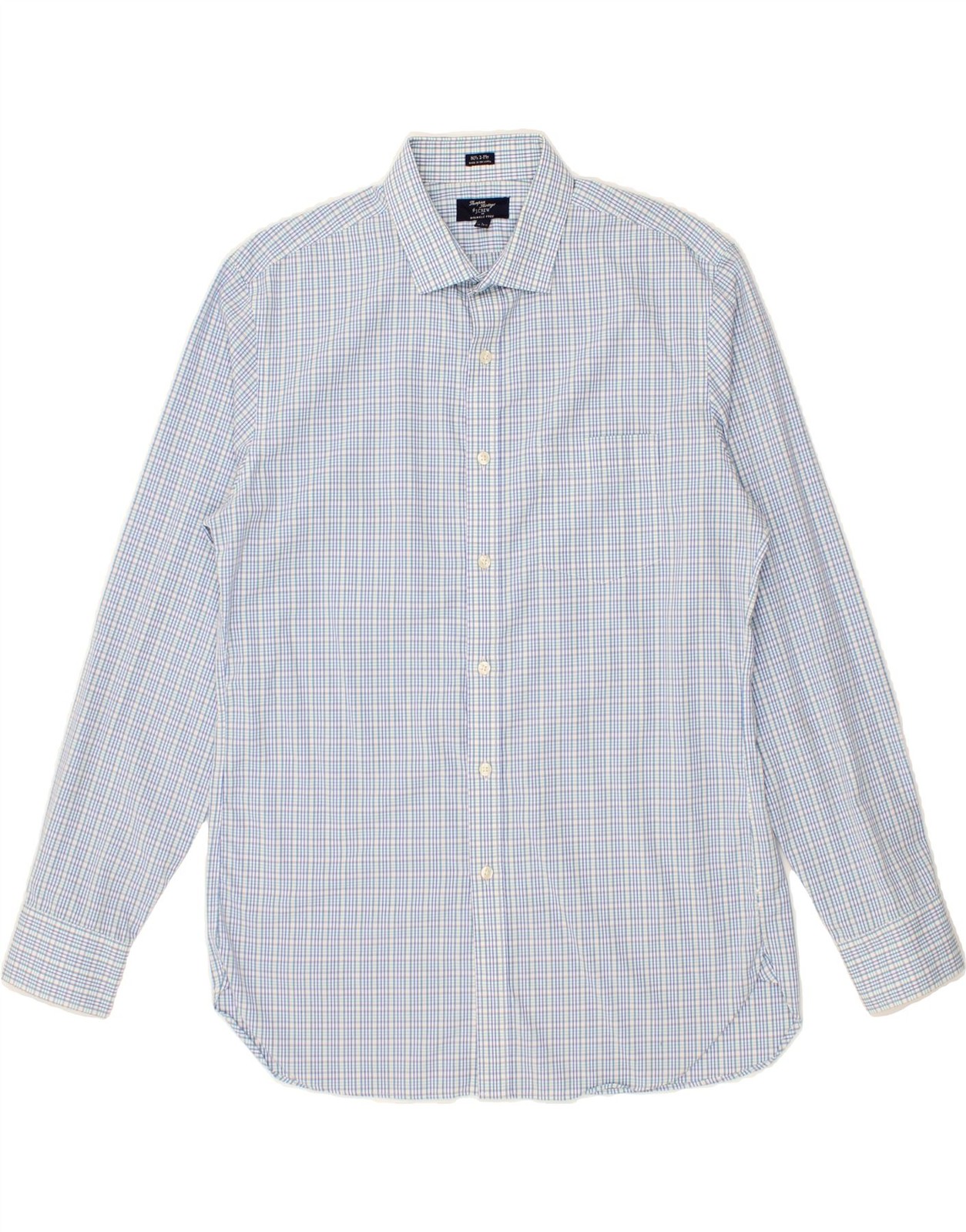 J. CREW Mens Thompson Shirt Size 16-16 1/2 Large Blue Check Cotton CM07