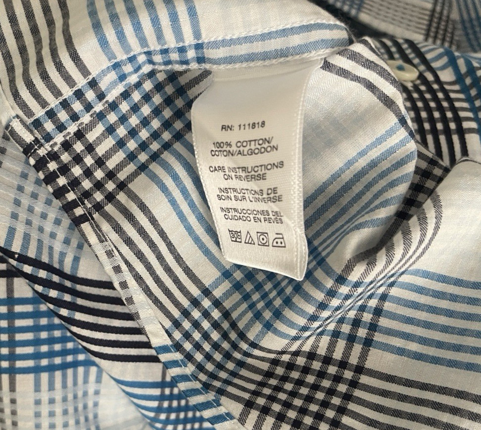 Michael Kors XXL Airsoft Stretch Plaid Shirt – Mens Long Sleeve Y2K Luxury