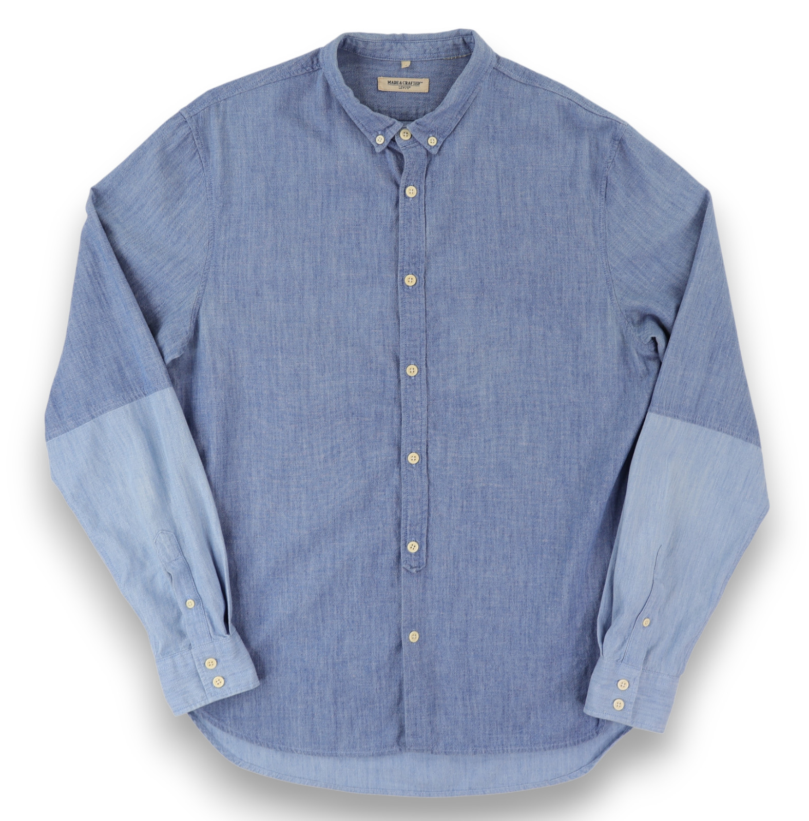 Levi’s Made & Crafted Shirt Mens Medium Blue Chambray Colorblock Long Sleeve