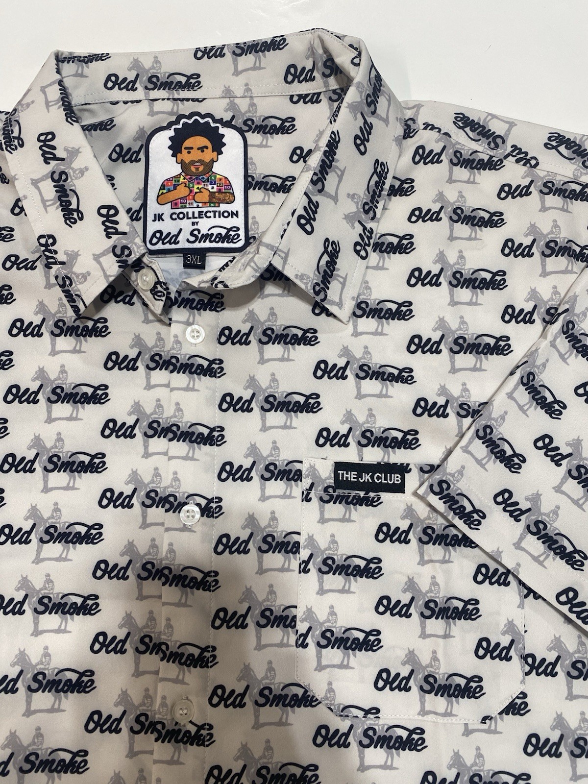 Mens JK Collection By Old Smoke All Over Print Button Down Sz 3XL Horse Racing