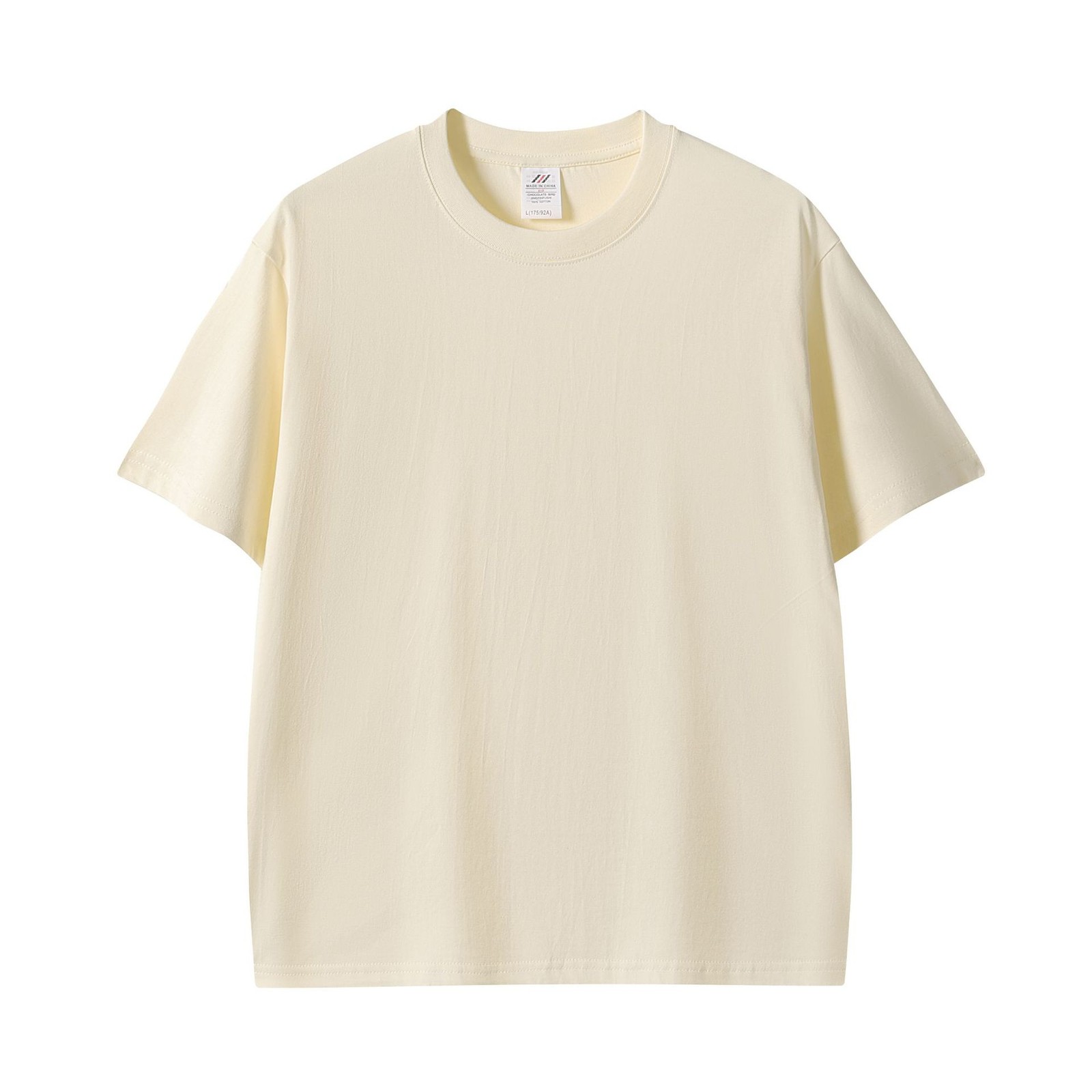 100% Cotton Solid Streetwear Crew Neck Short Sleeve T-Shirt